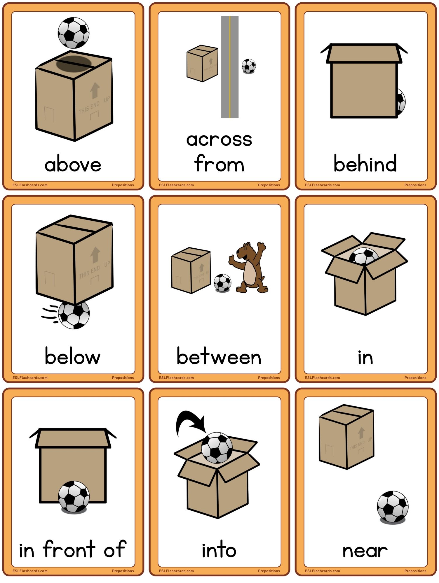 Prepositions ESL Flashcards Prepositions ESL Flashcards