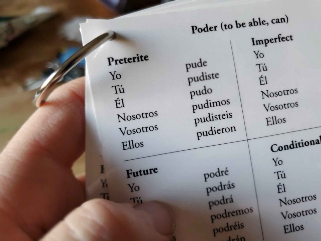 Print 12 Free Common Spanish Verb Conjugation Flash Cards My Silly Squirts