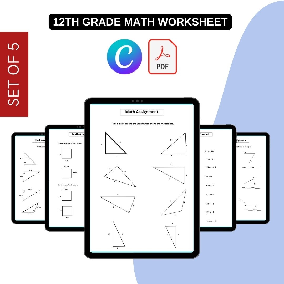 math worksheets for 12th grade