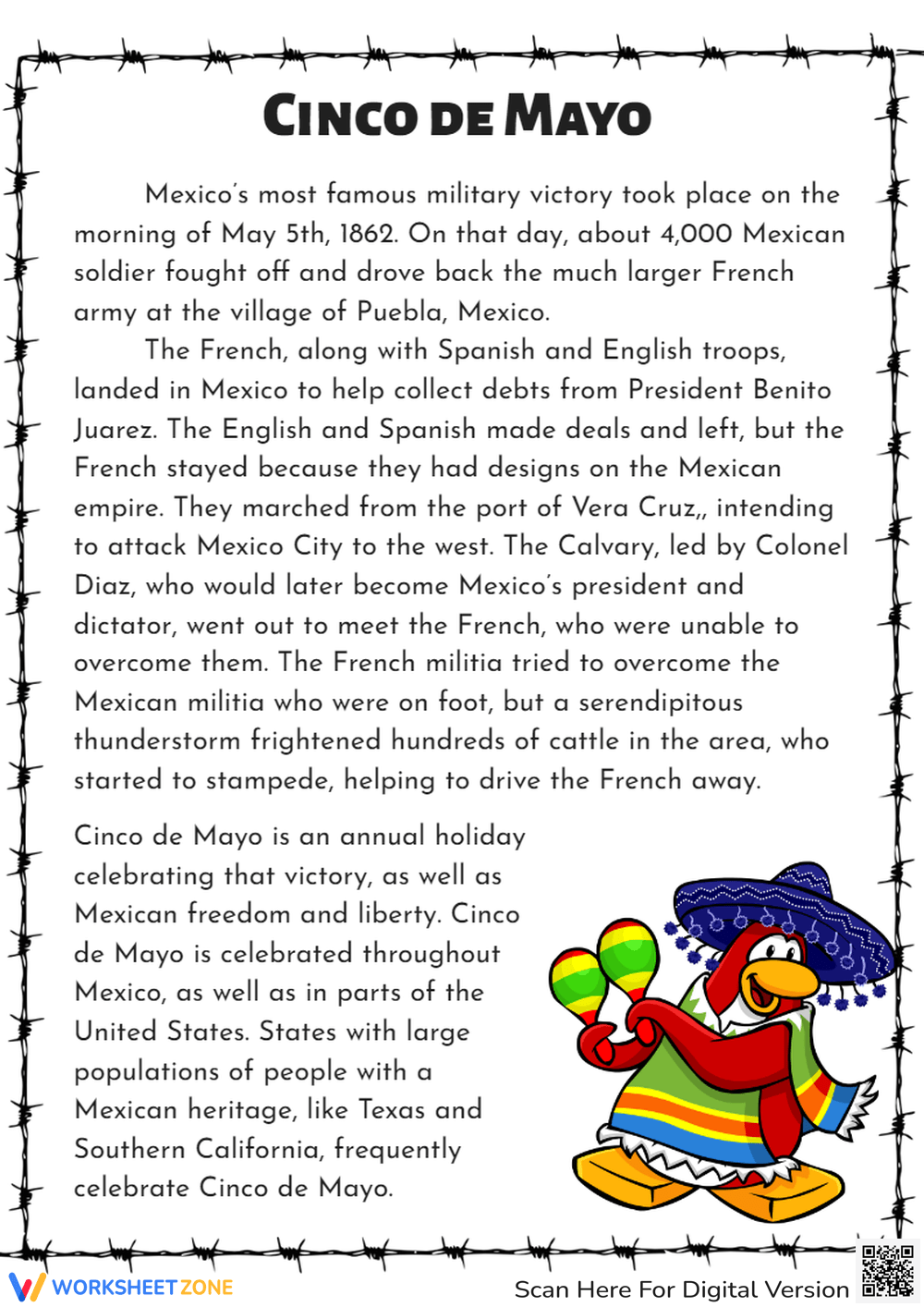 Printable Grade 5 Cinco De Mayo Worksheets Download