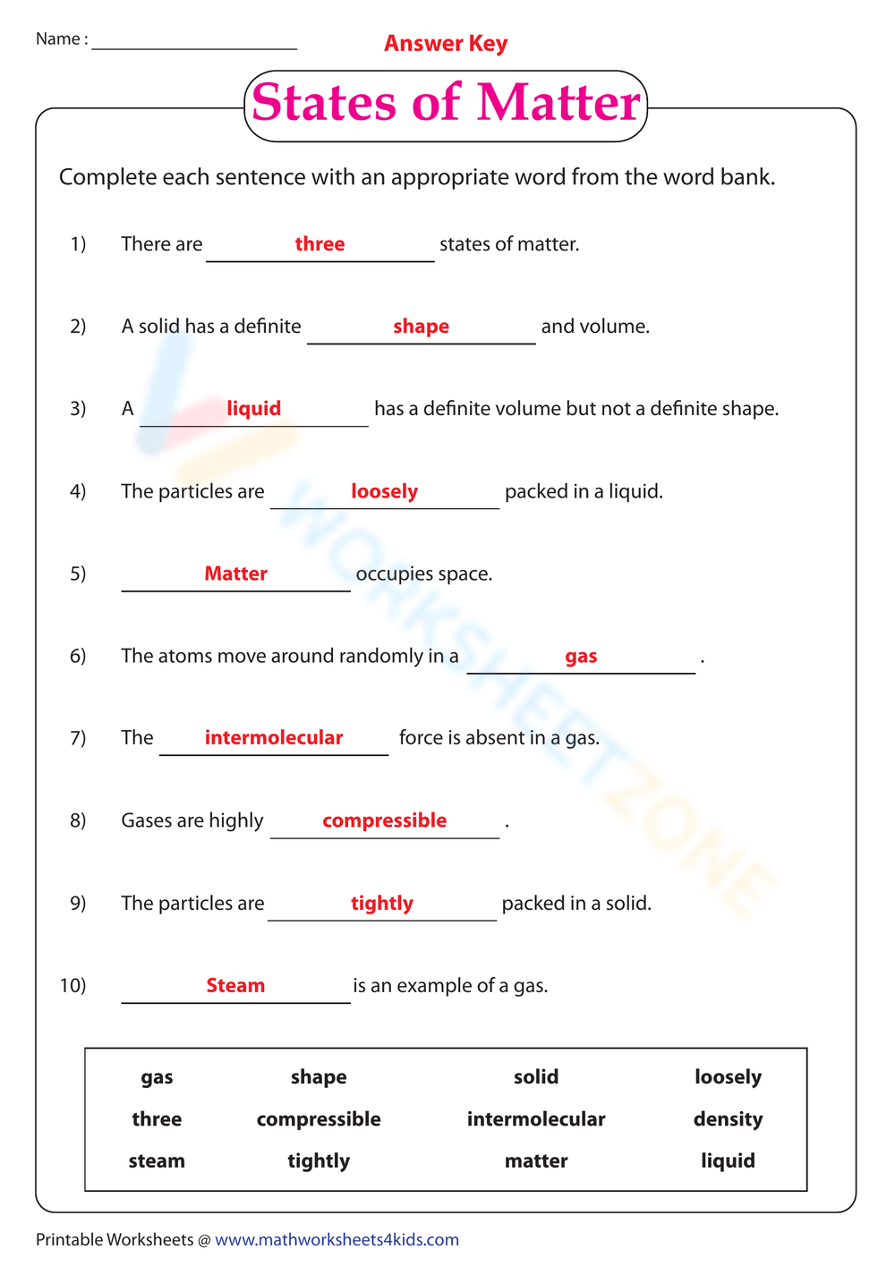 science worksheets for grade 5