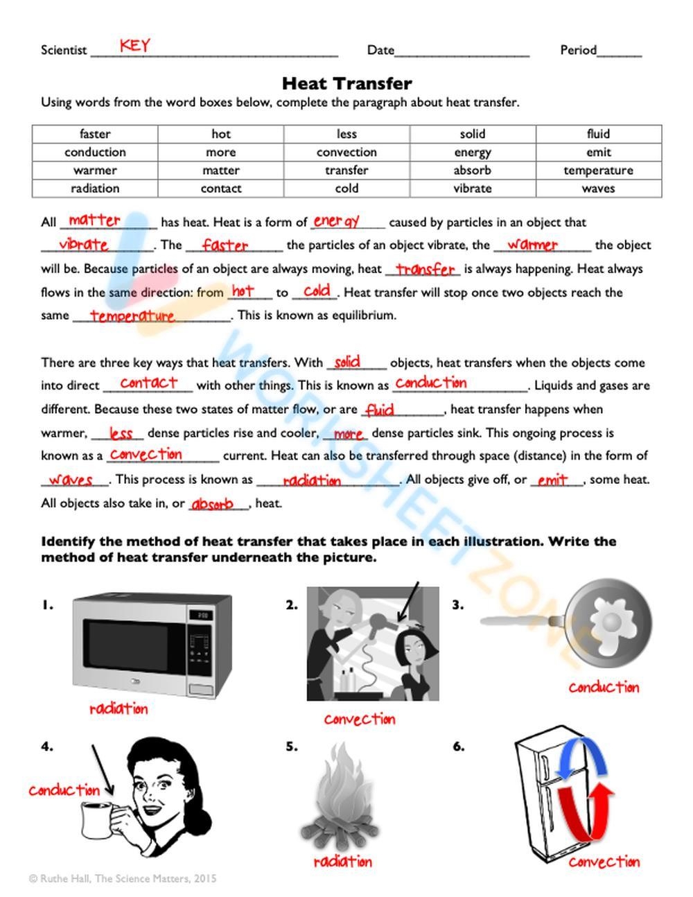 Printable Grade 6 Heat Transfer Worksheets