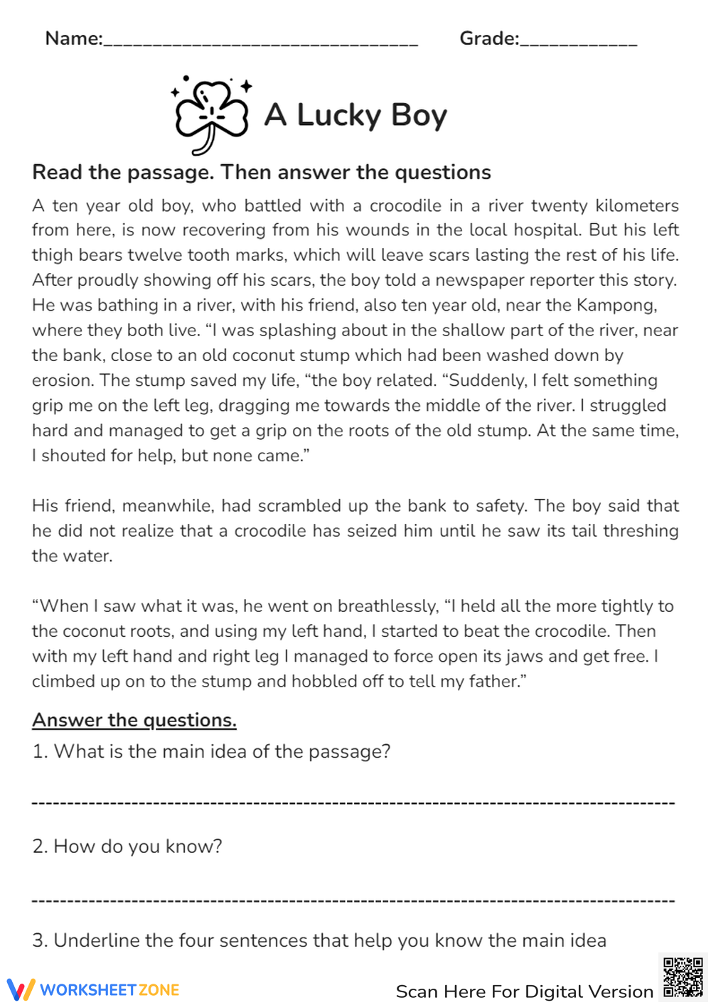 7th grade reading worksheets