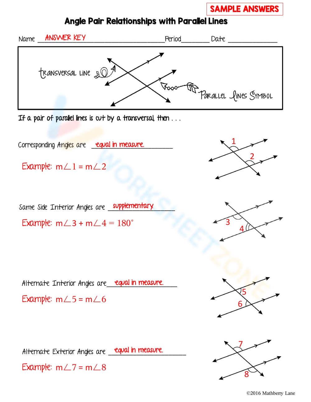 Printable Grade 8 Angles Worksheets