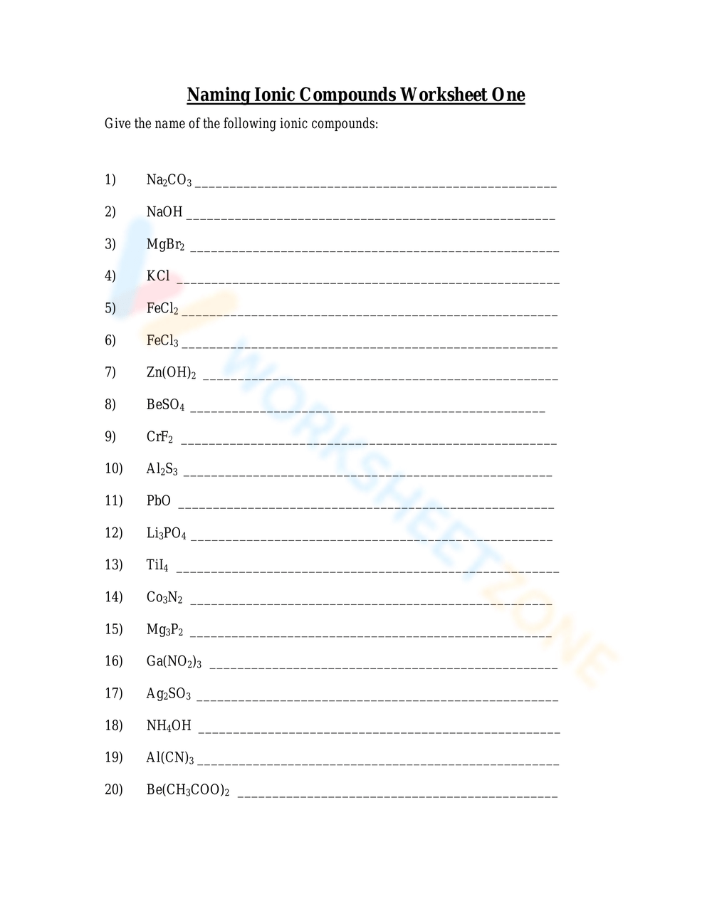 Printable Grade 8 Naming Ionic Compounds Worksheets Download