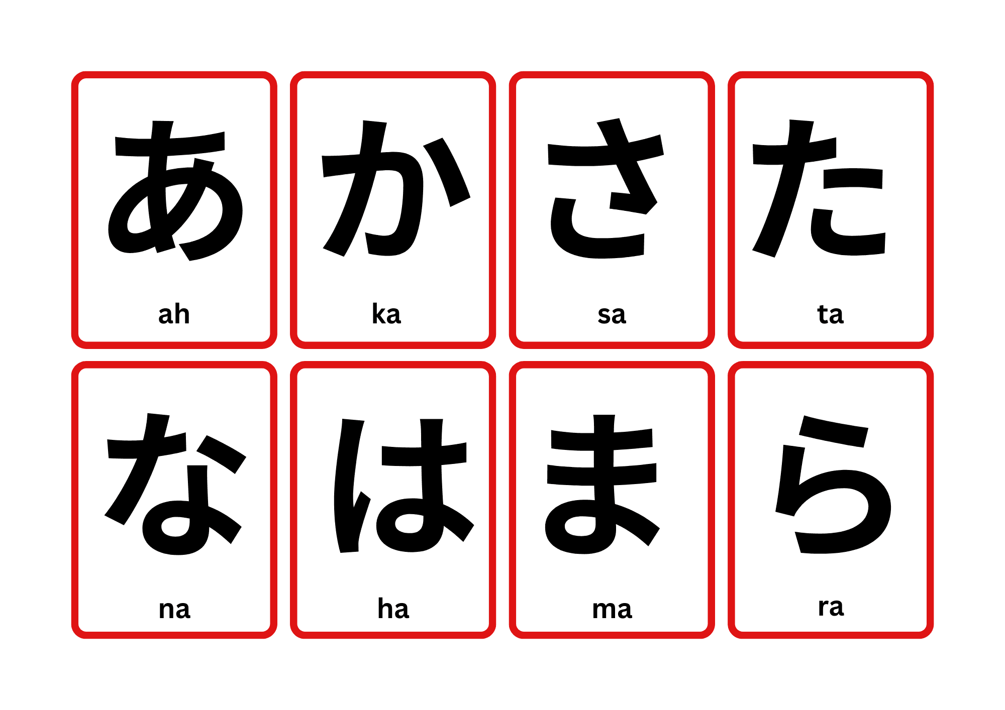 Printable Japanese Alphabet Flash Cards By Saicay Raket PH