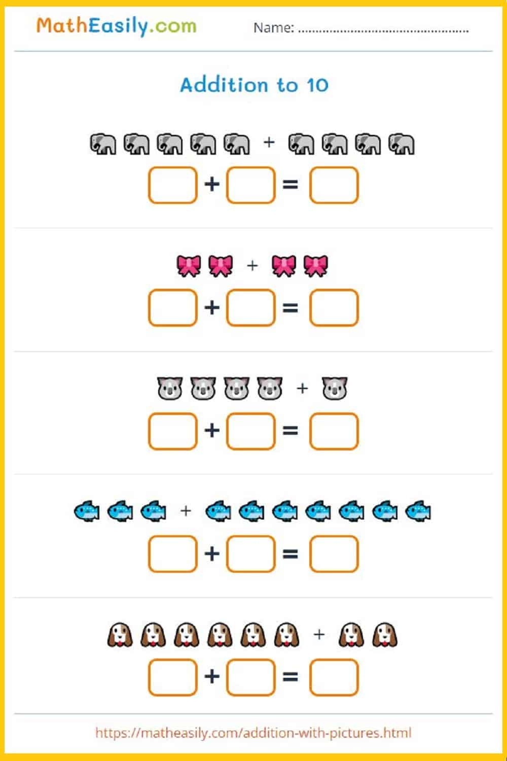 kindergarten math addition worksheets free