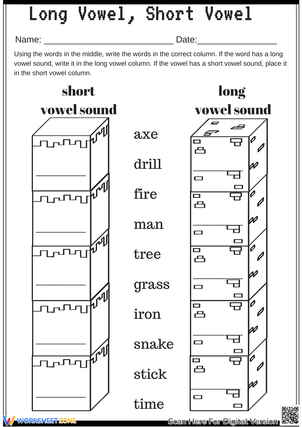 long and short vowel worksheets