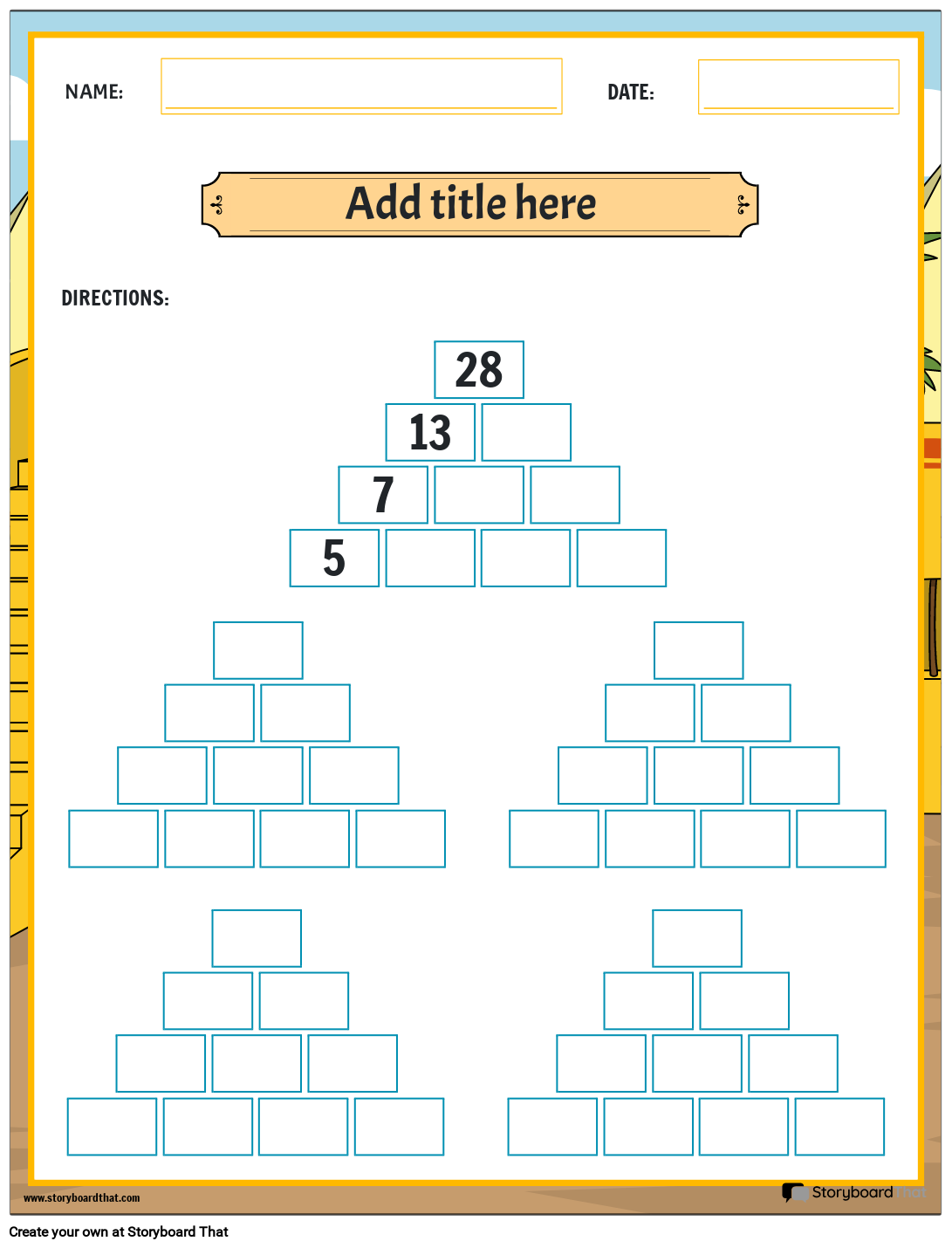 Printable Math Games Worksheets By Storyboard That In 2025