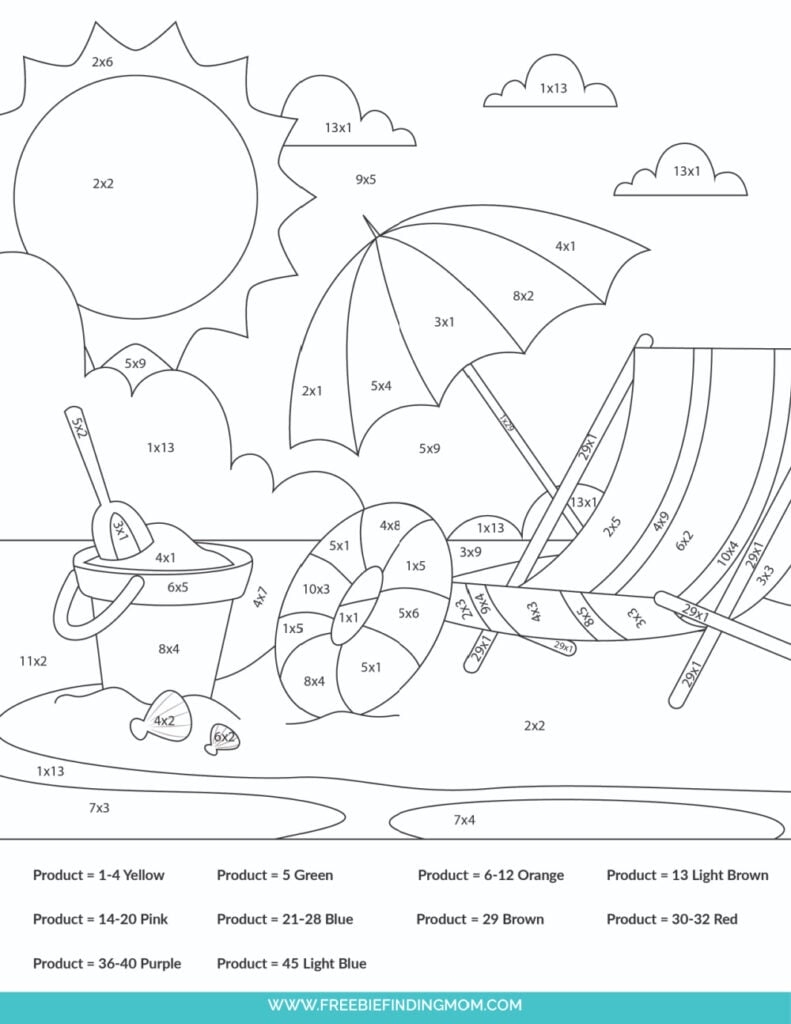 math coloring multiplication worksheets