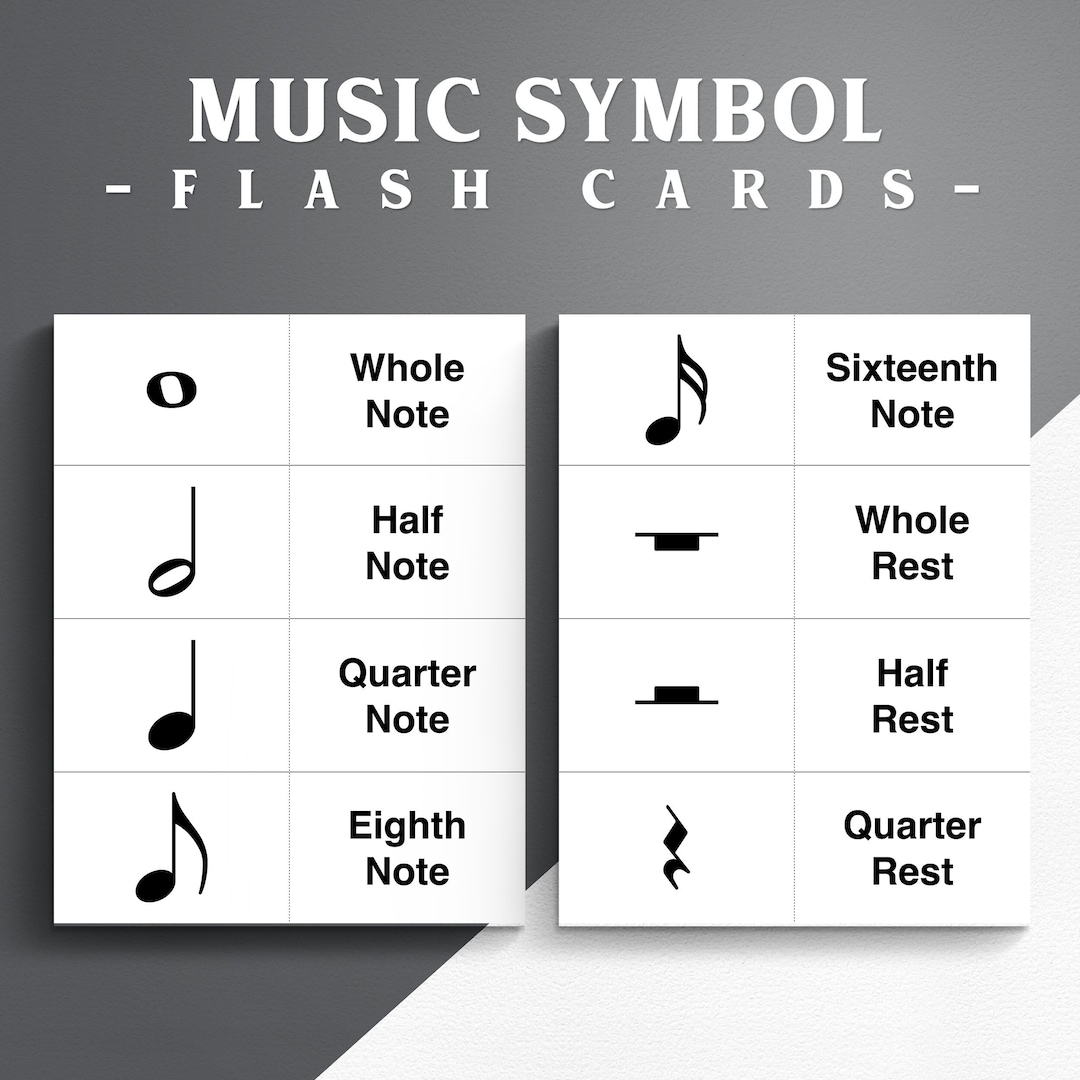 Printable Music Symbol Flash Cards Learn Music Theory PDF Etsy