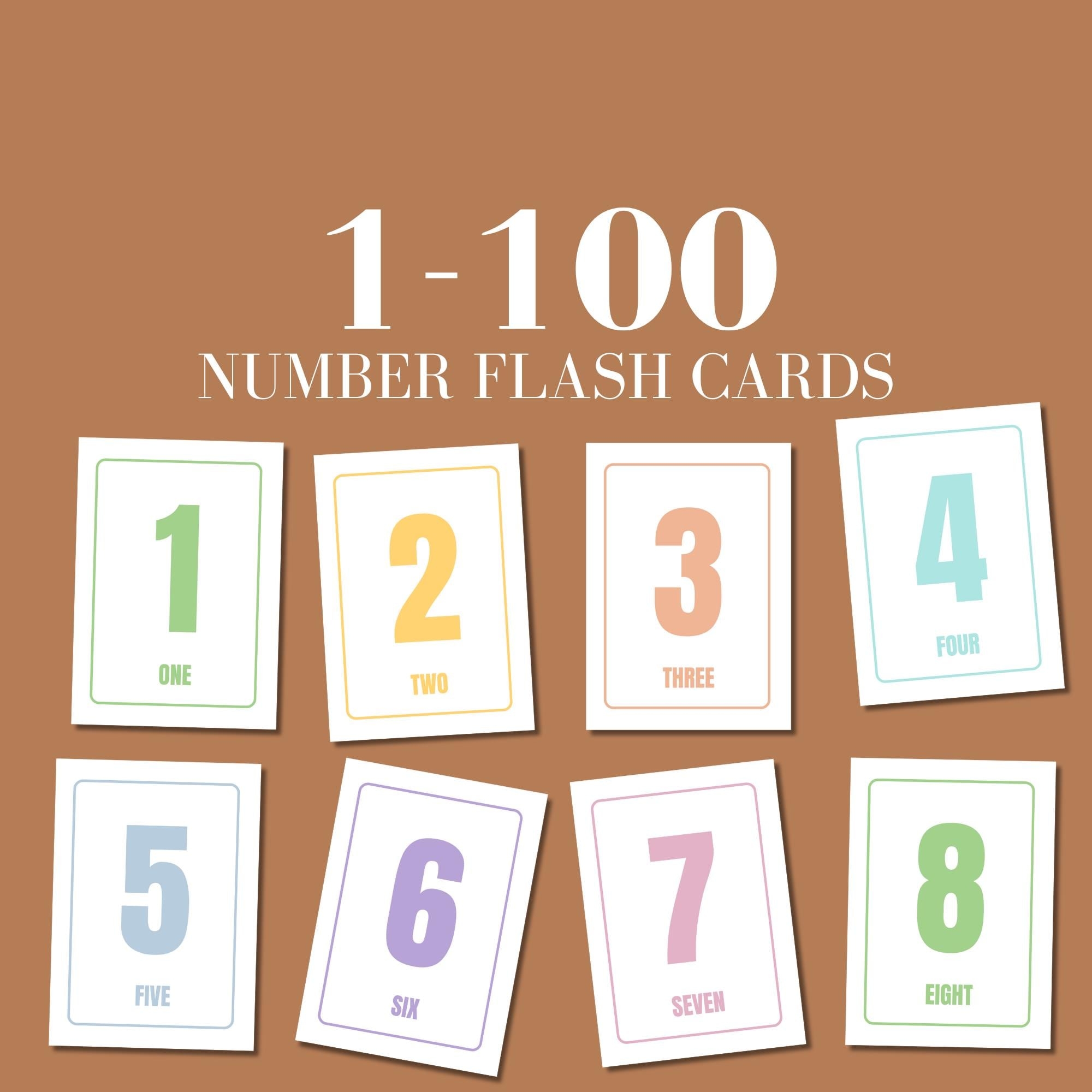 flashcards for numbers 1 100