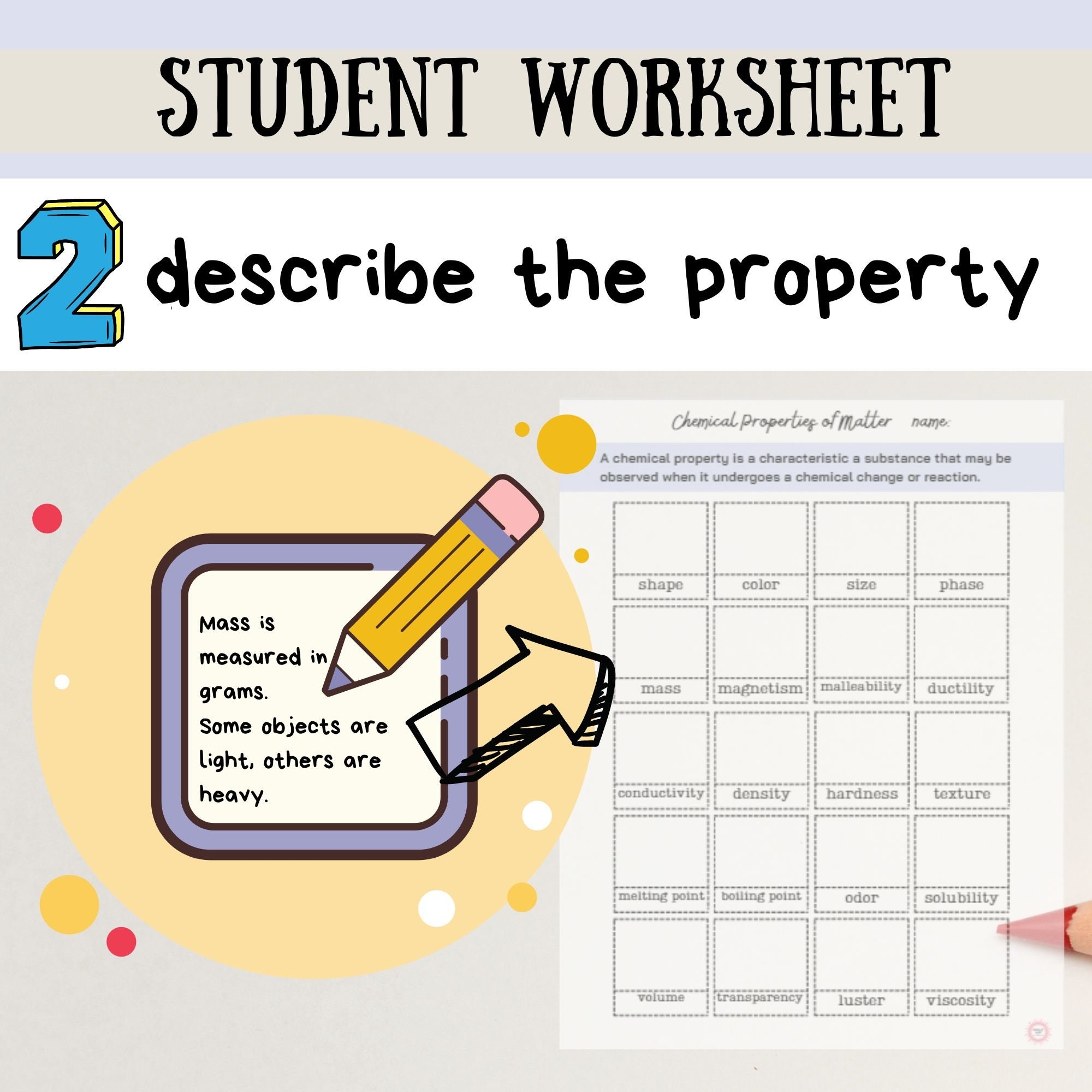 properties of matter worksheet
