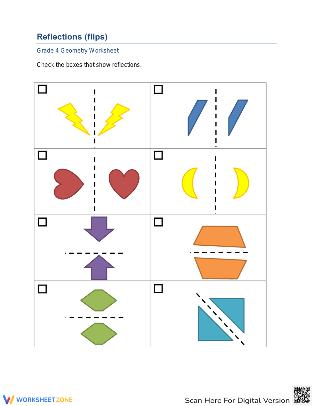 Printable Reflections Worksheets