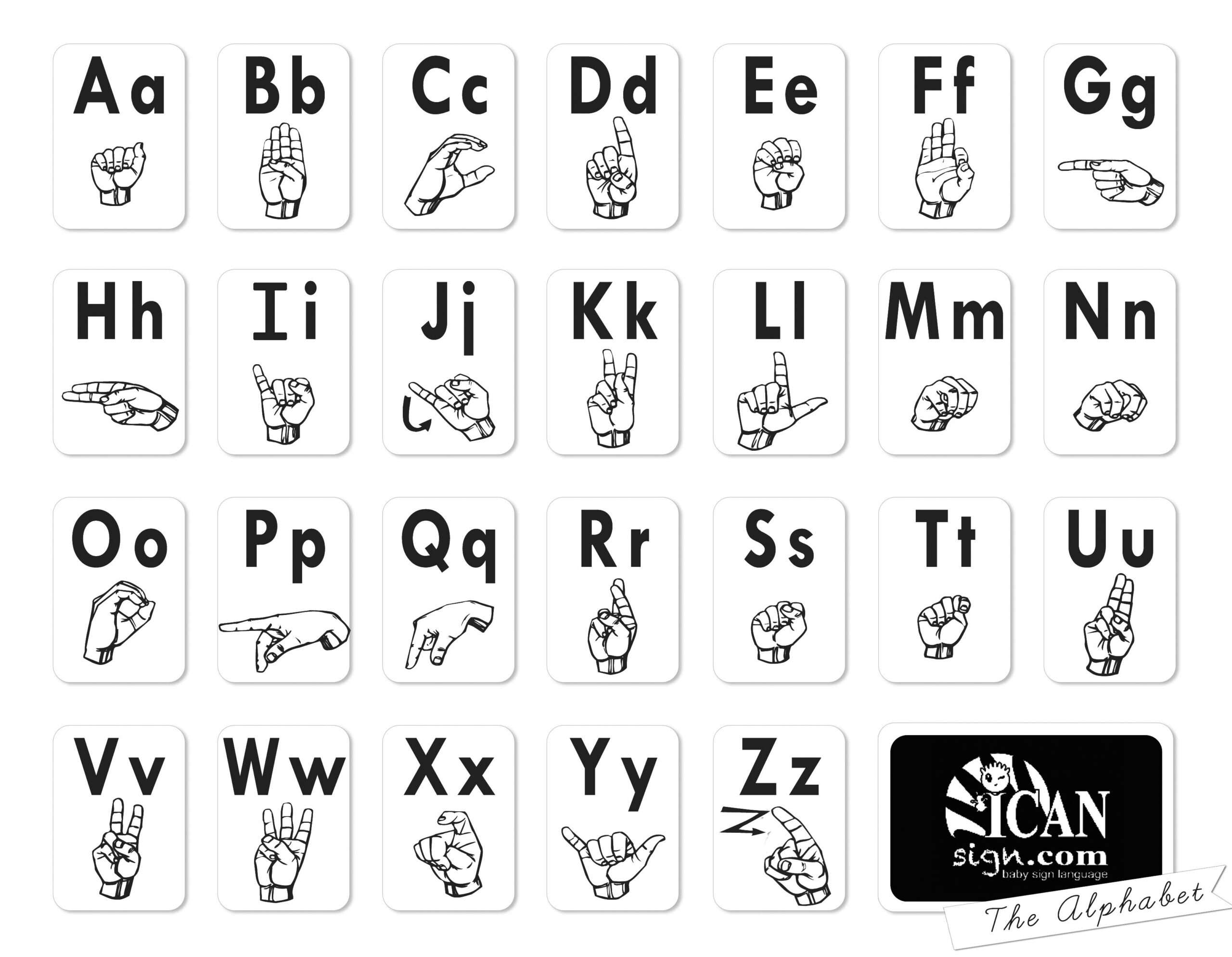 asl alphabet flashcards