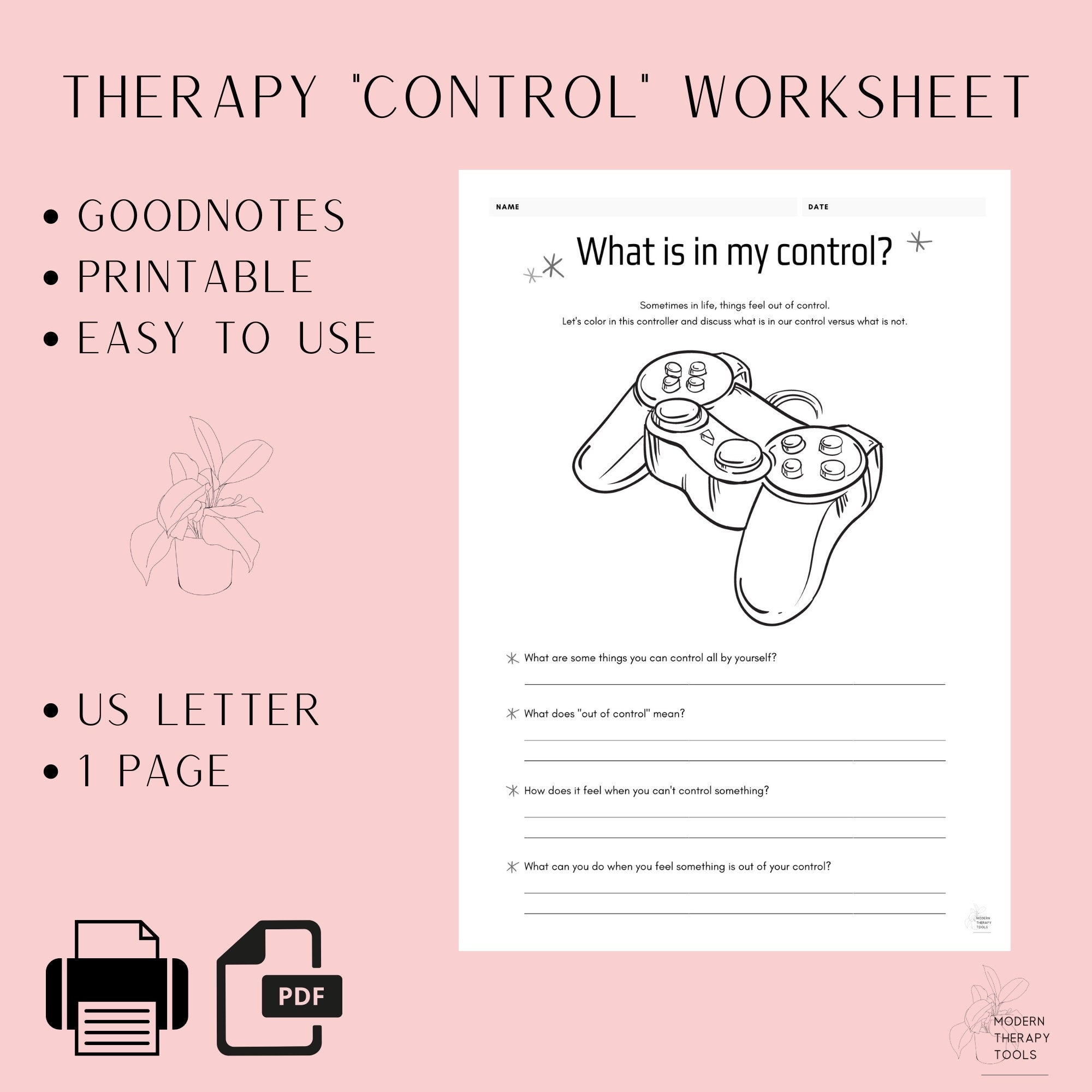 impulse control worksheets