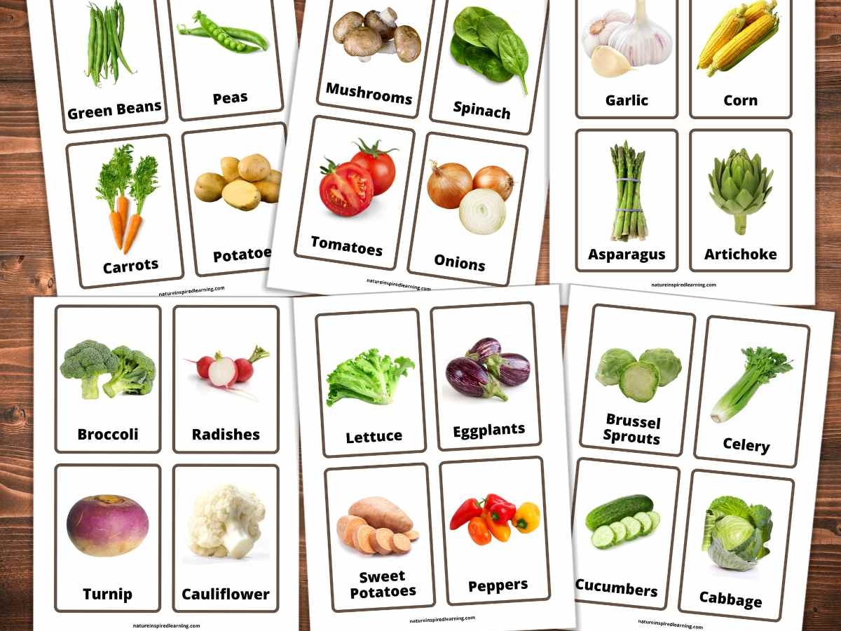 fruits and vegetables flashcards