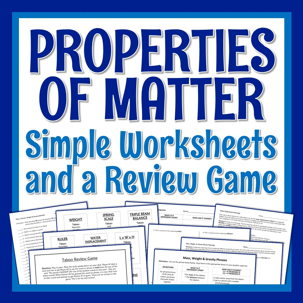 Properties Of Matter Worksheets Flying Colors Science