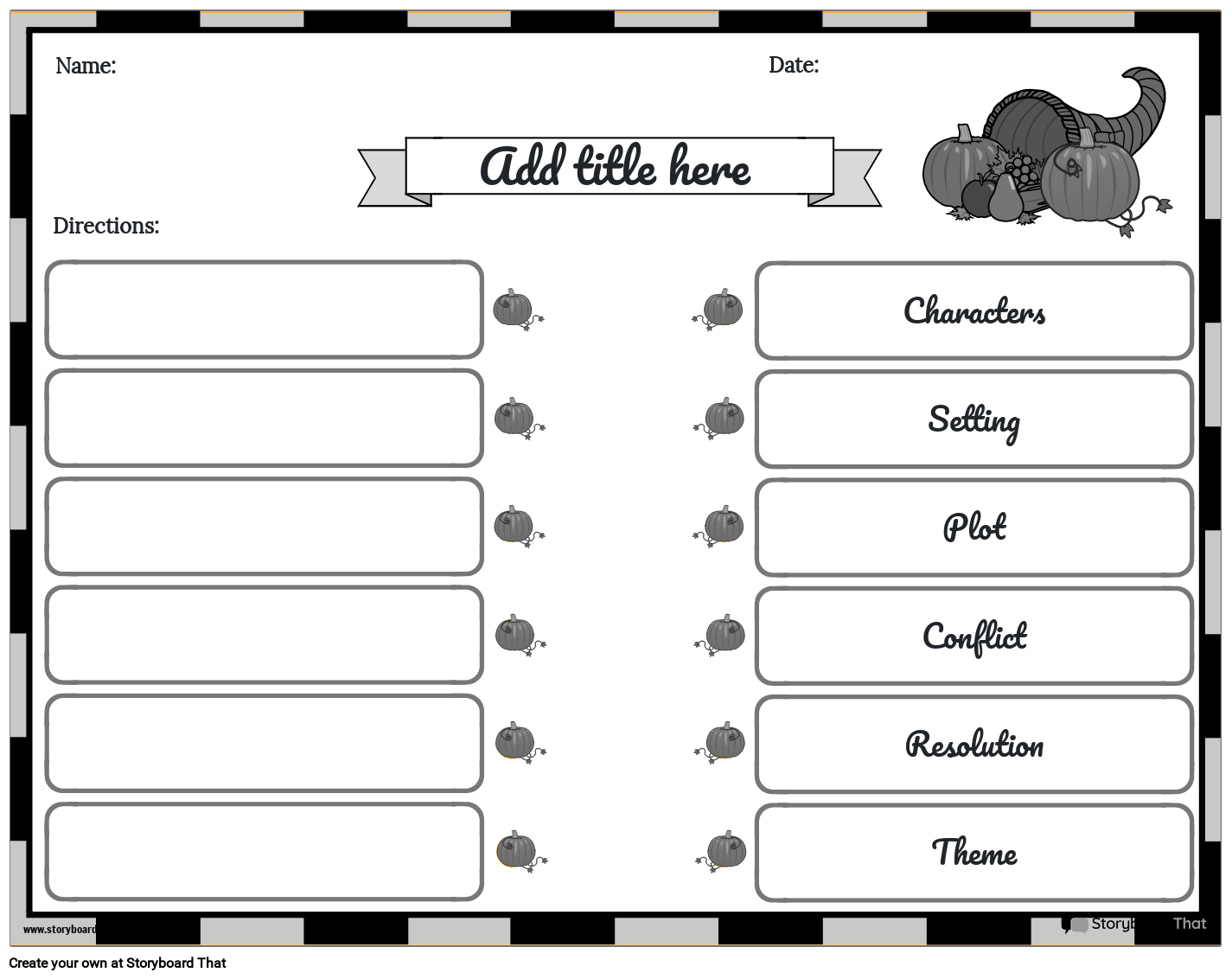 story elements worksheet