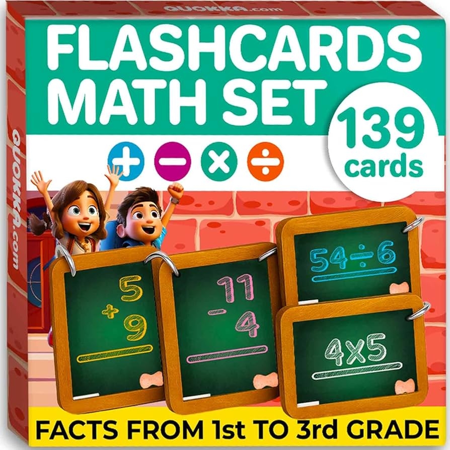 QUOKKA Math Flash Cards For Kids Ages 4 8 Addition And Subtraction Multiplication And Division Games