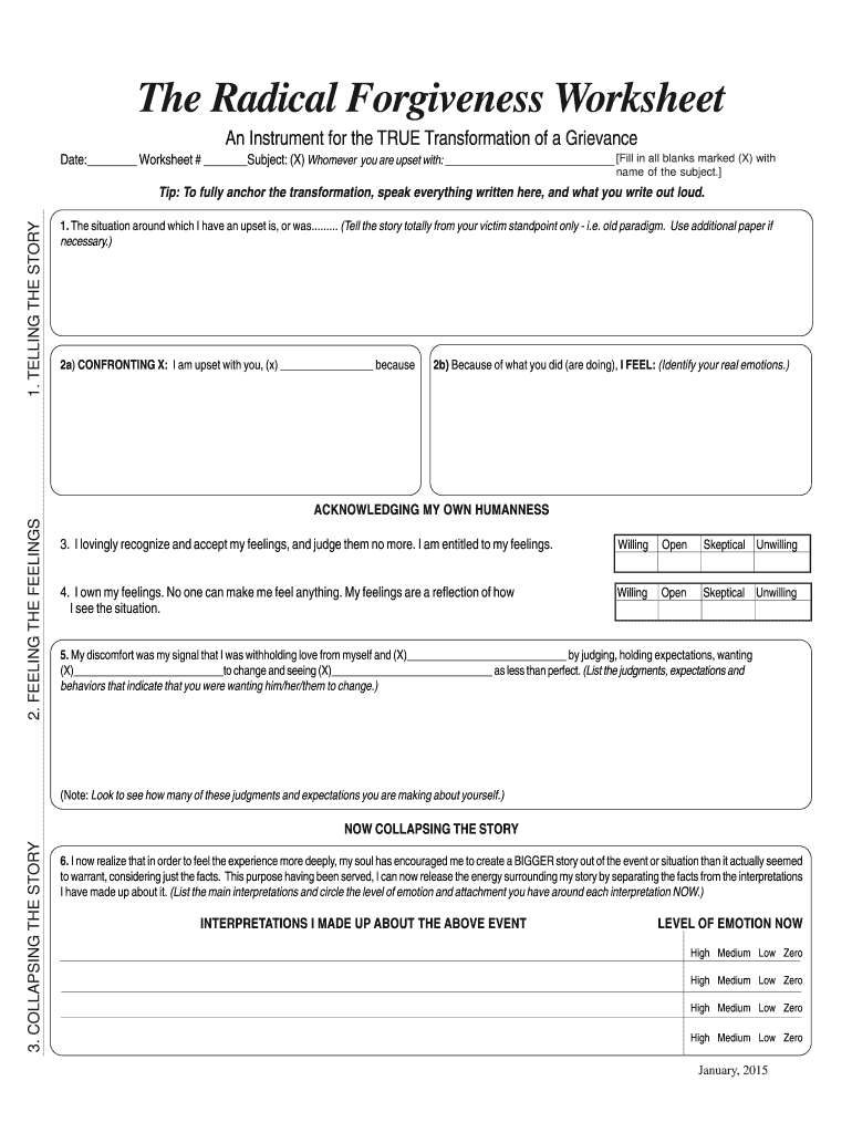 radical acceptance worksheet