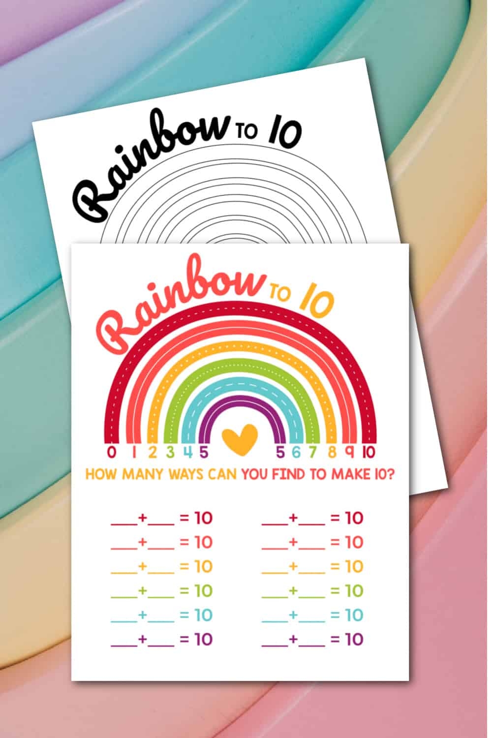 Rainbow Making 10 Worksheet Made With HAPPY