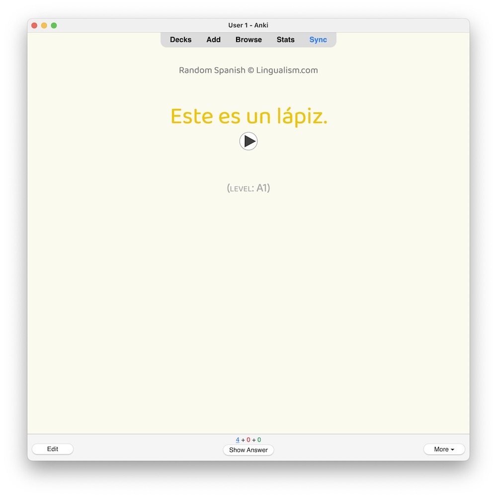 Random Spanish A2 Anki Flashcards Lingualism