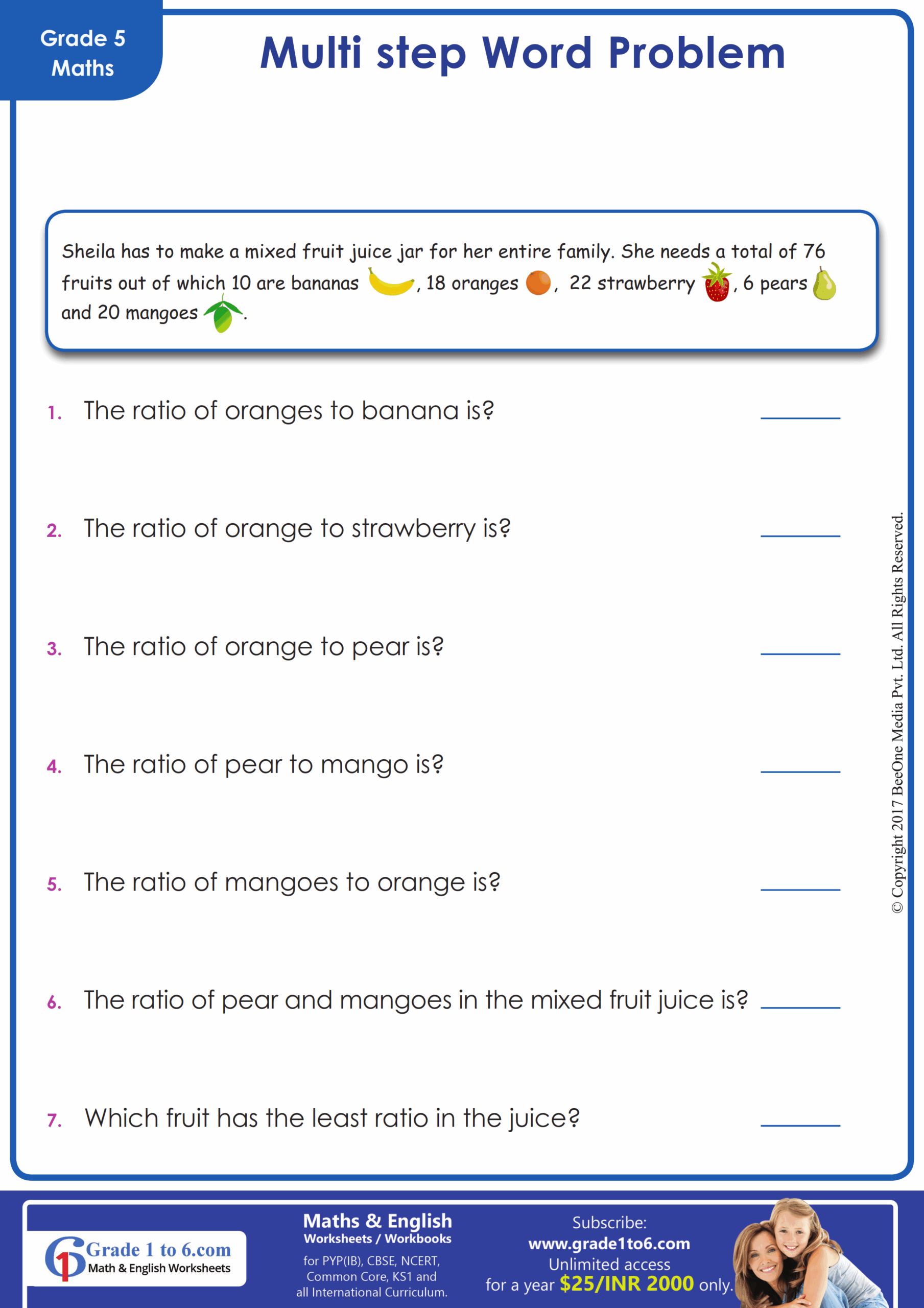 math ratio and proportion worksheets