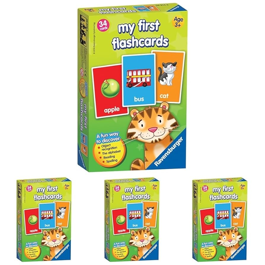 Ravensburger My First Flash Card Game For Kids Age 3 Years And Up Ideal For Object Recognition Alphabet Reading And Spelling Pack Of 4 Amazon co uk Outlet