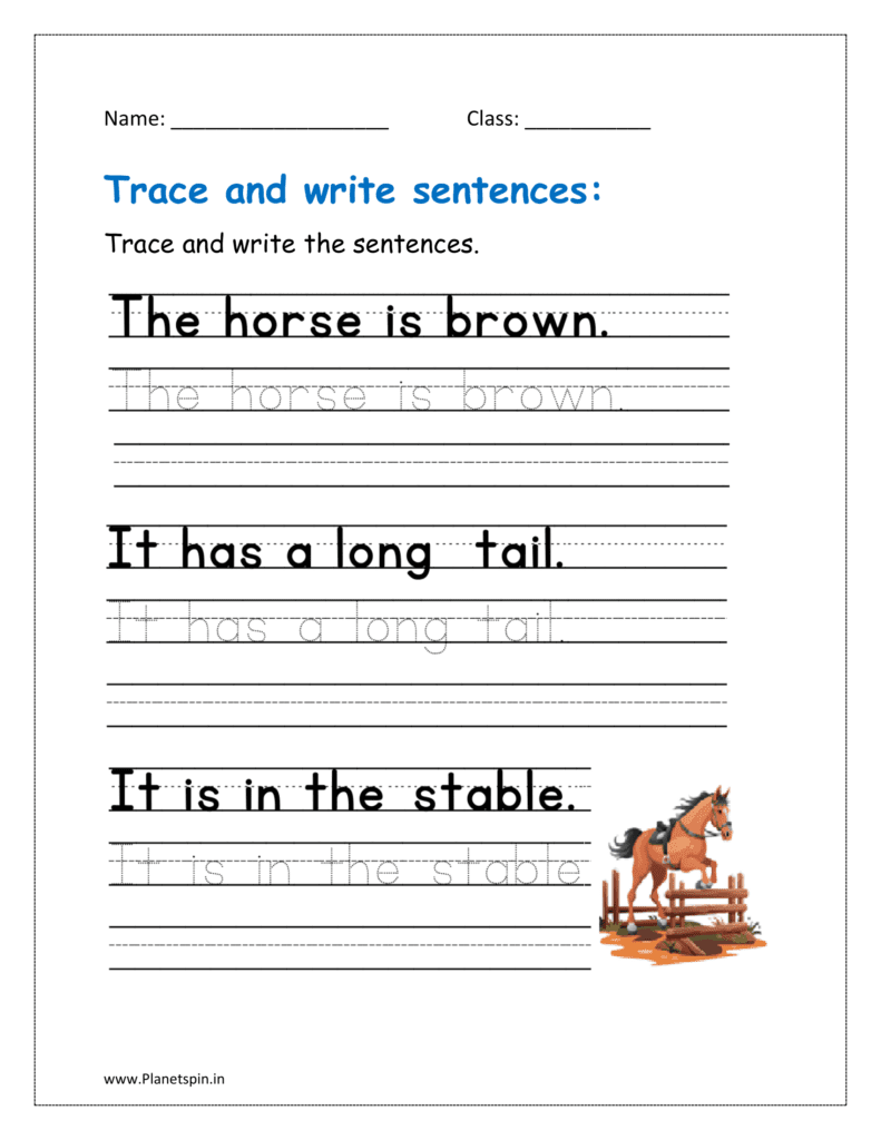 writing sentences worksheets