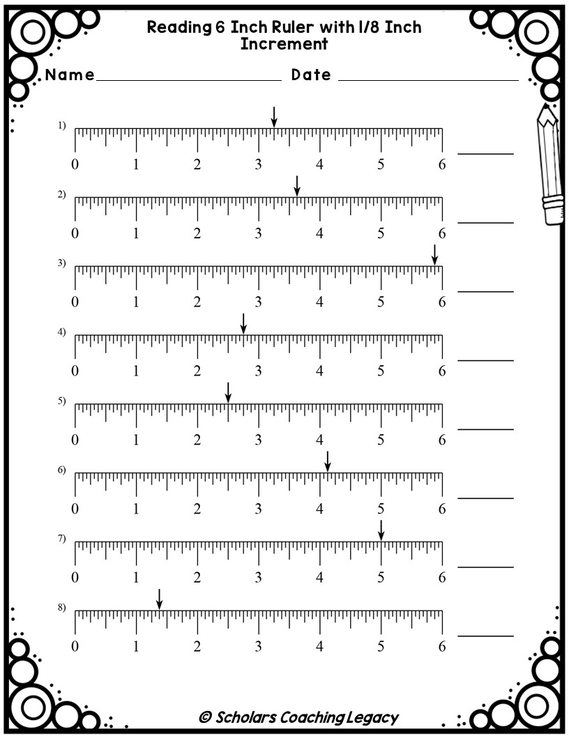 reading a ruler worksheet