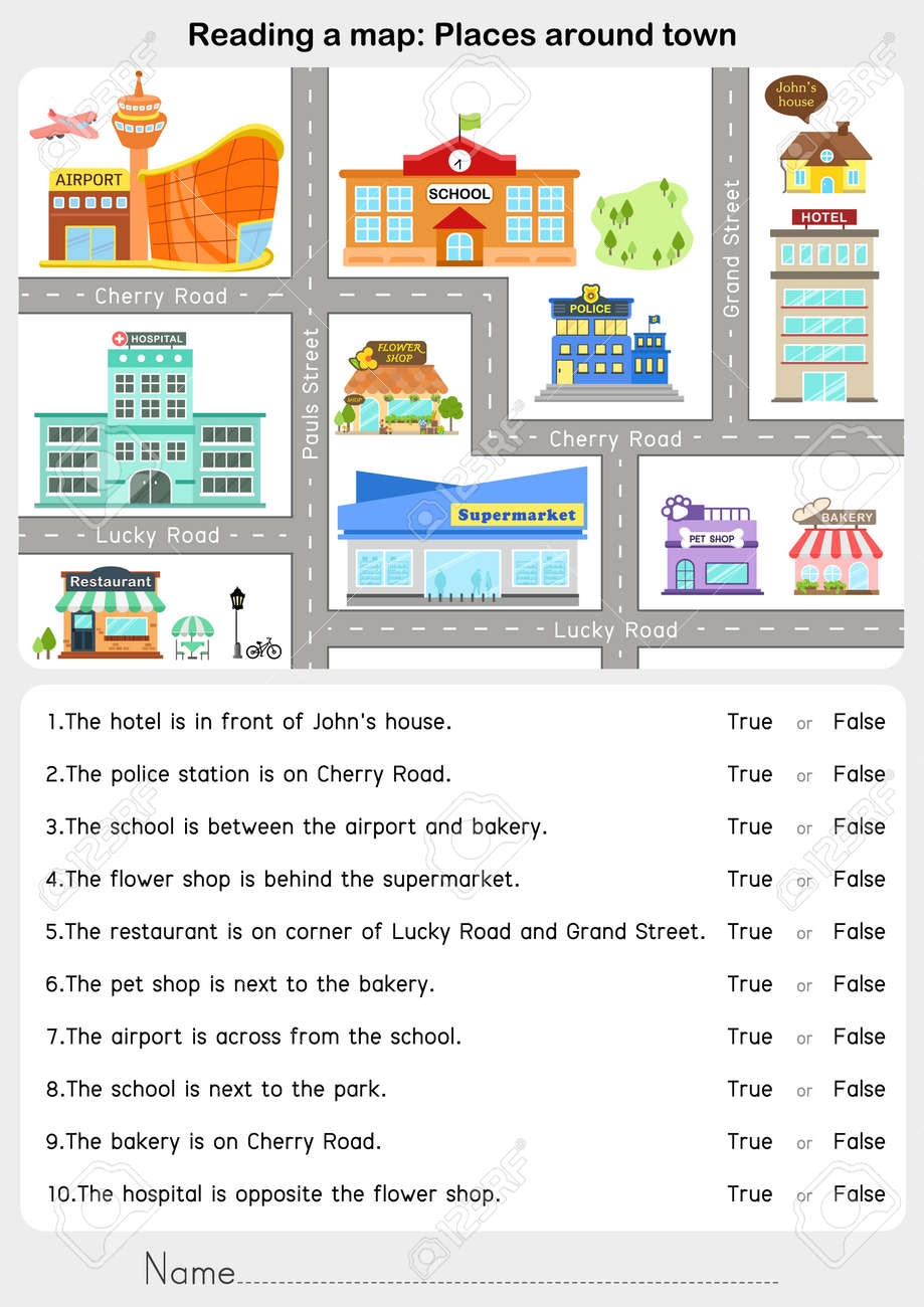 reading a map worksheet