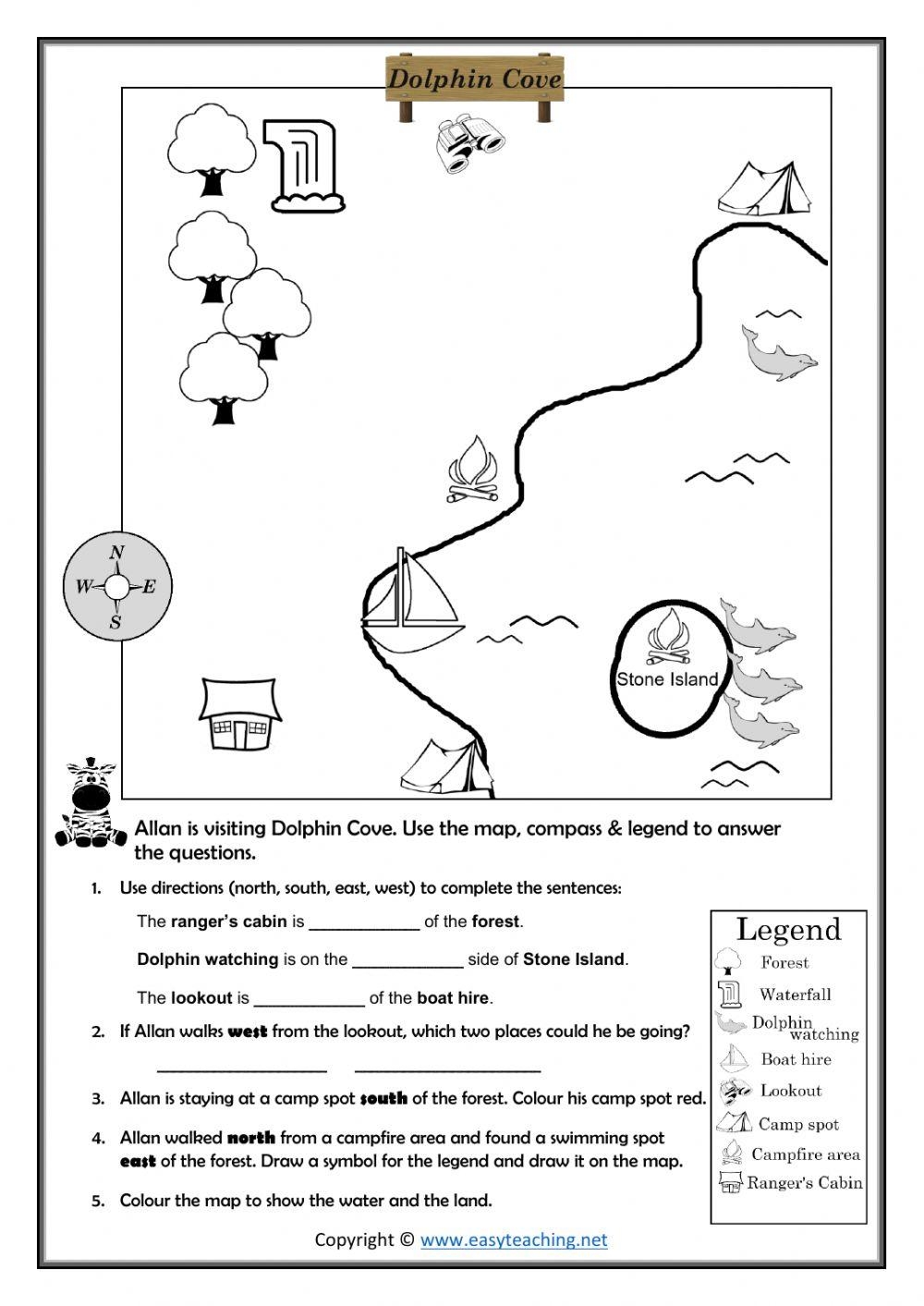 reading maps worksheets