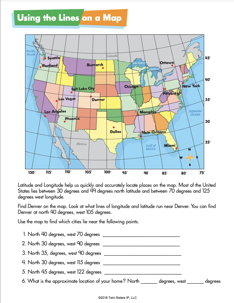 Reading A Map Worksheets By Teach Simple