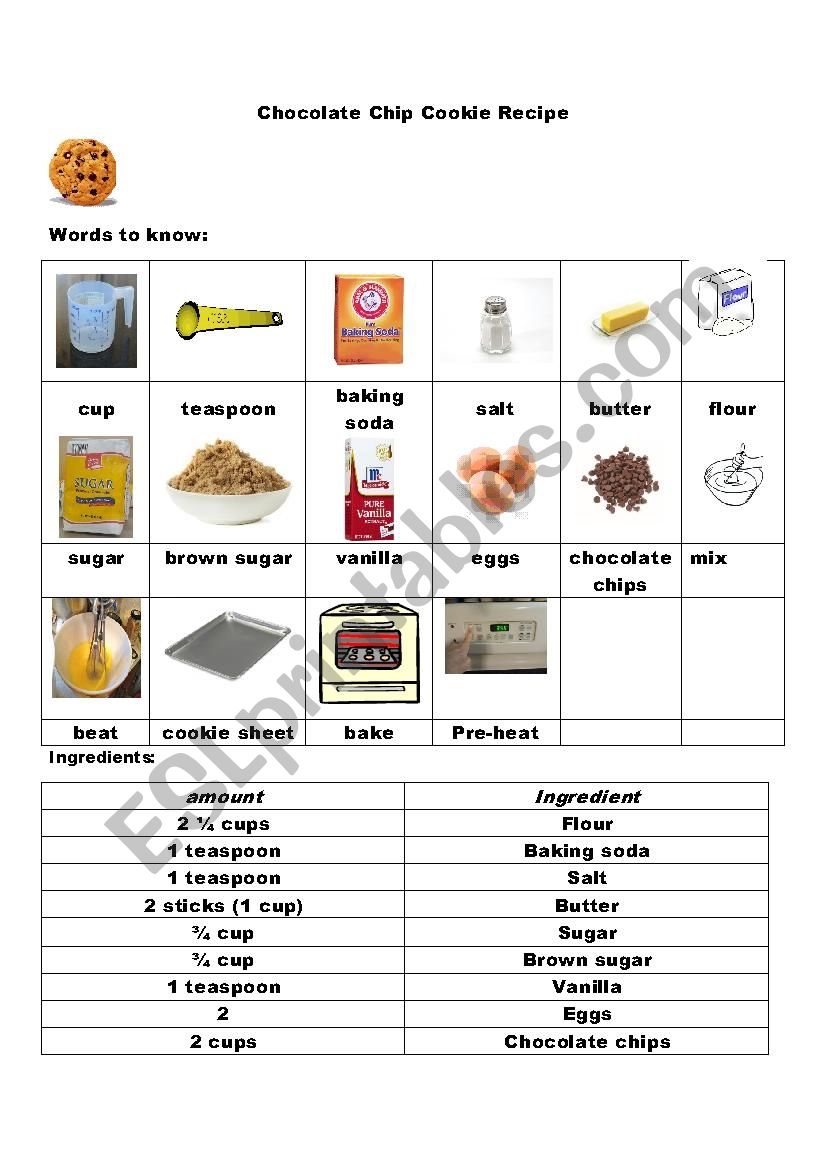 Reading A Recipe ESL Worksheet By Susmin14