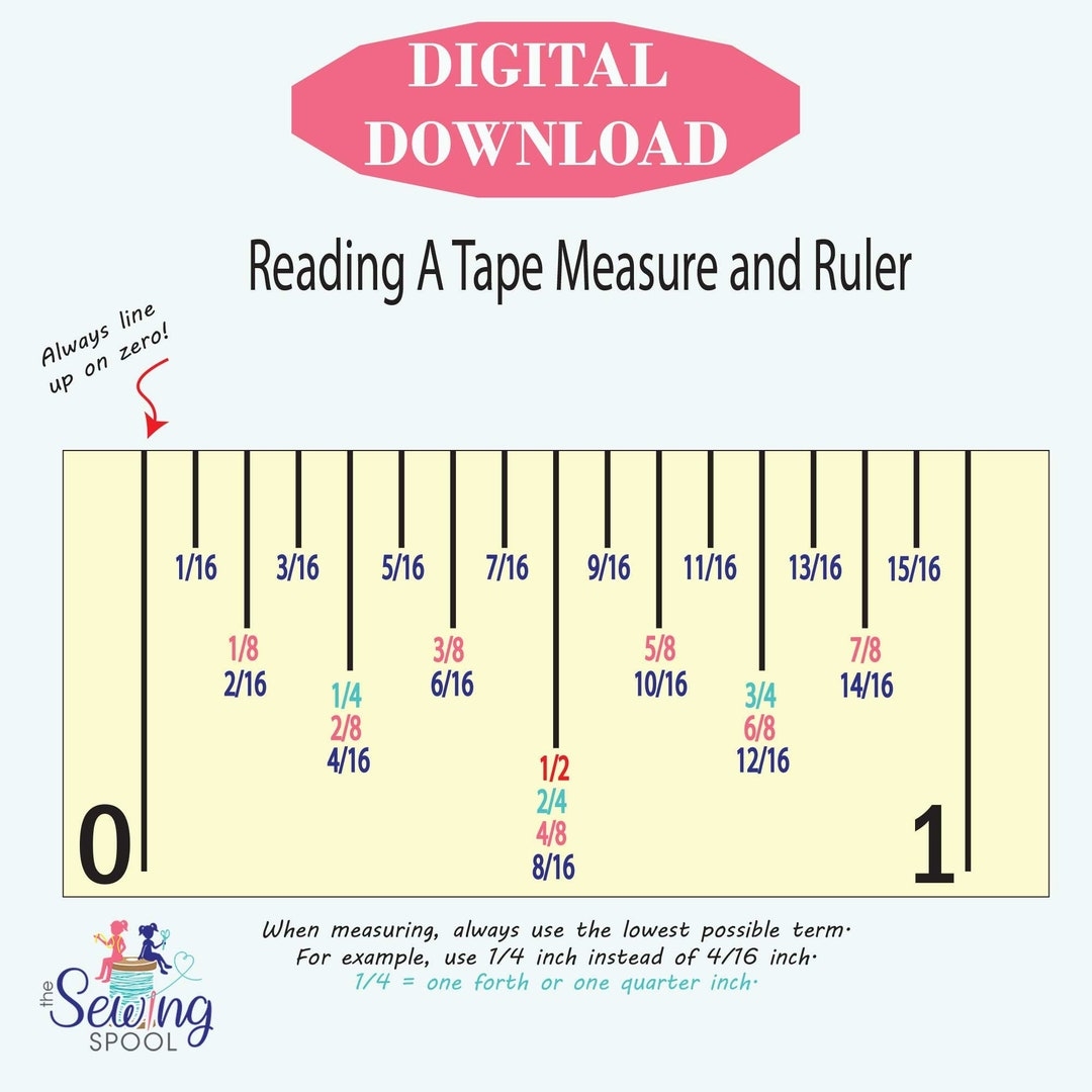 Reading A Tape Measure And Ruler PDF DIGITAL DOWNLOAD Etsy Denmark