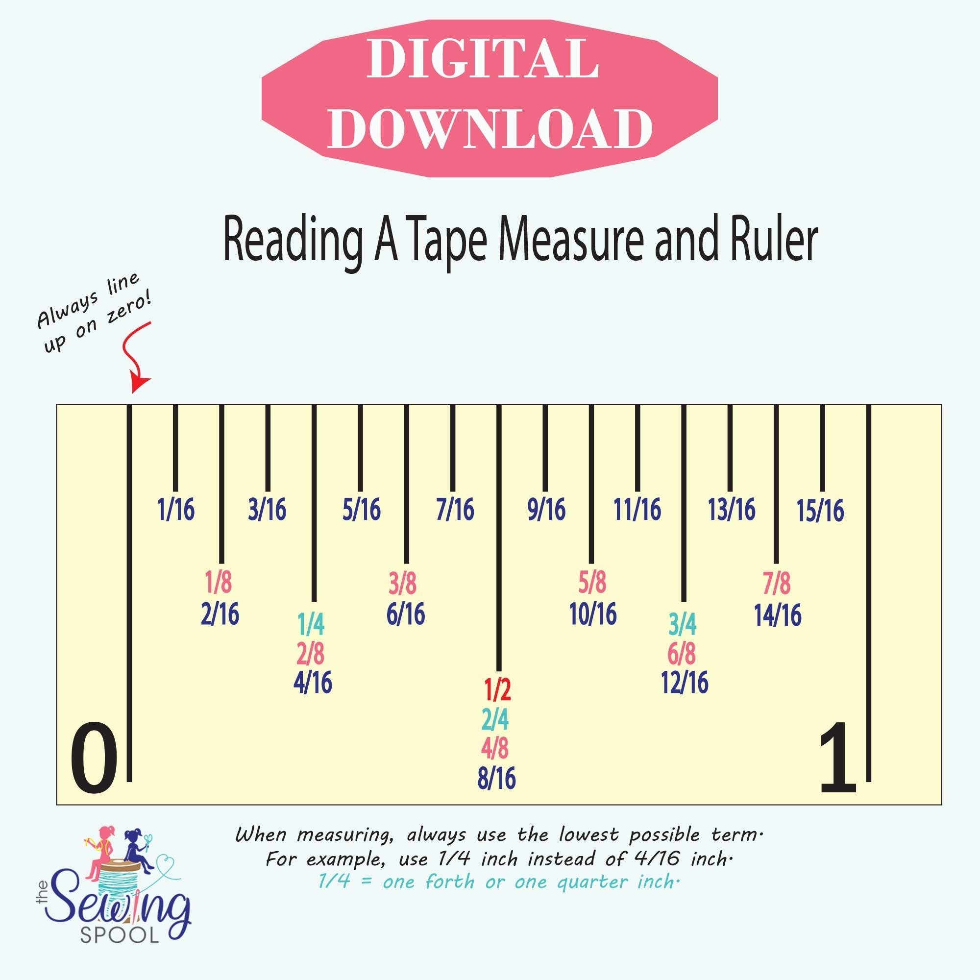 Reading A Tape Measure And Ruler PDF DIGITAL DOWNLOAD Etsy Israel