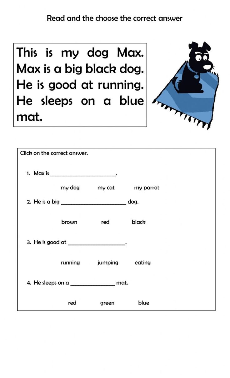 first grade reading comprehension worksheets