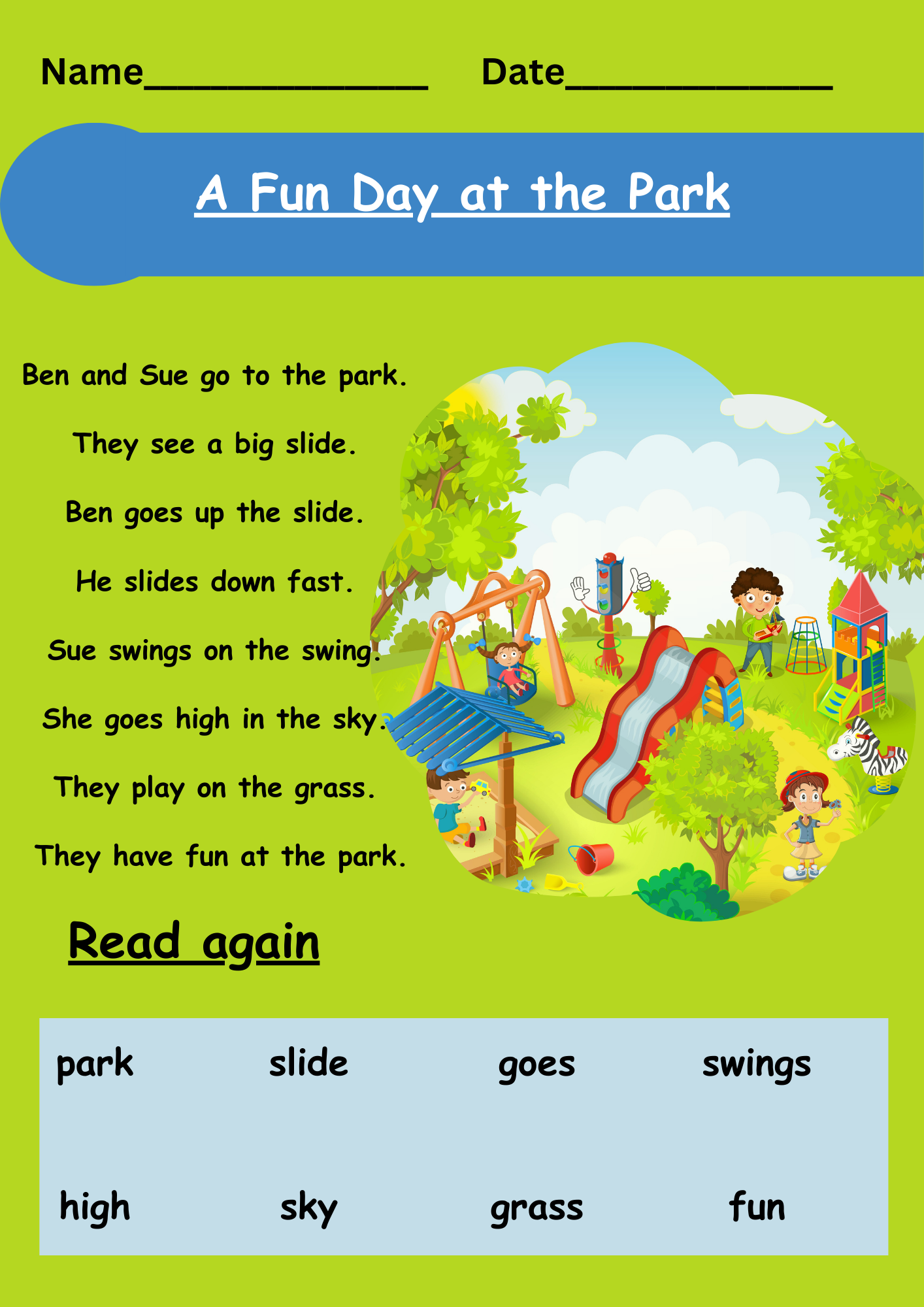 reading worksheets for kg