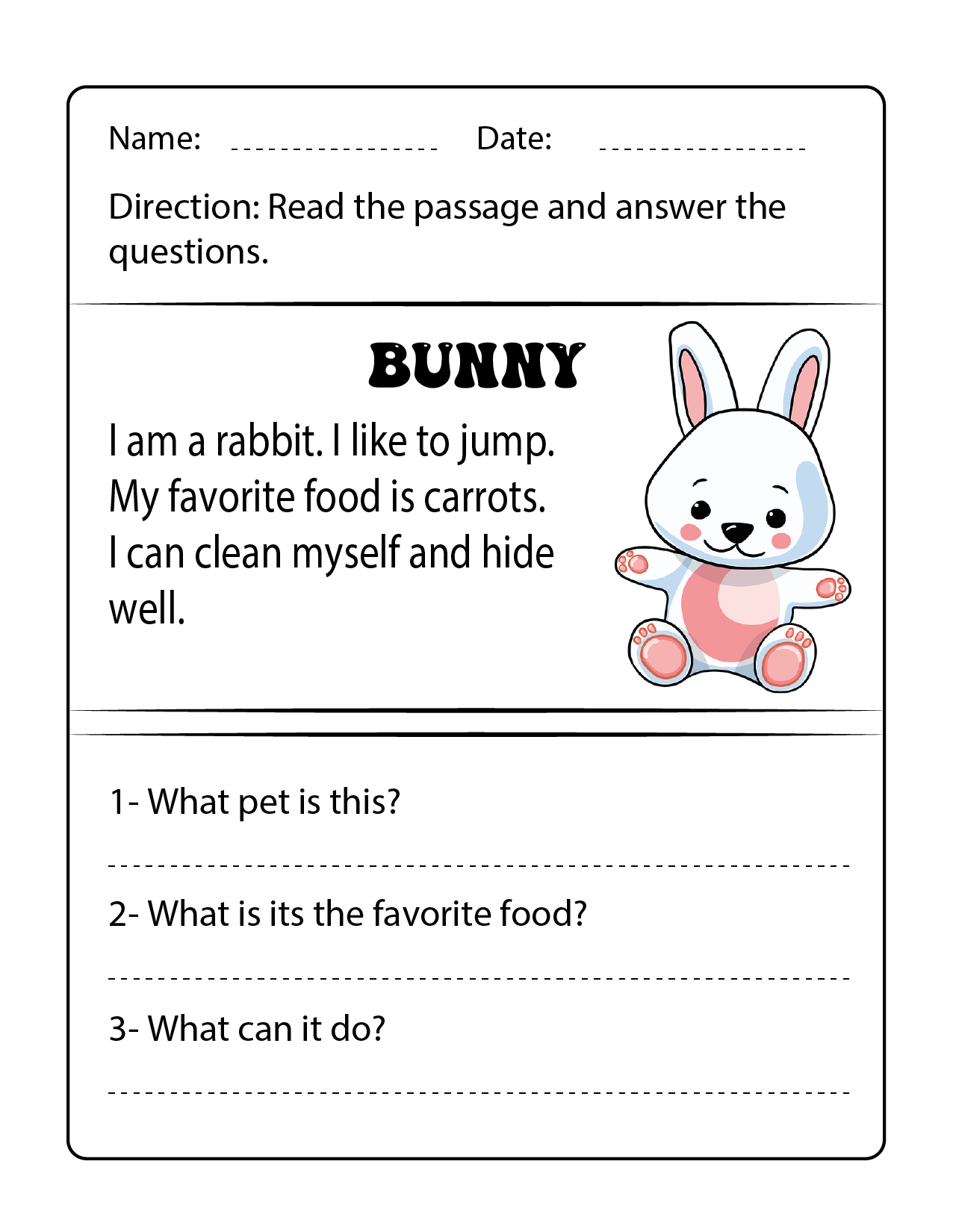 reading activity worksheets