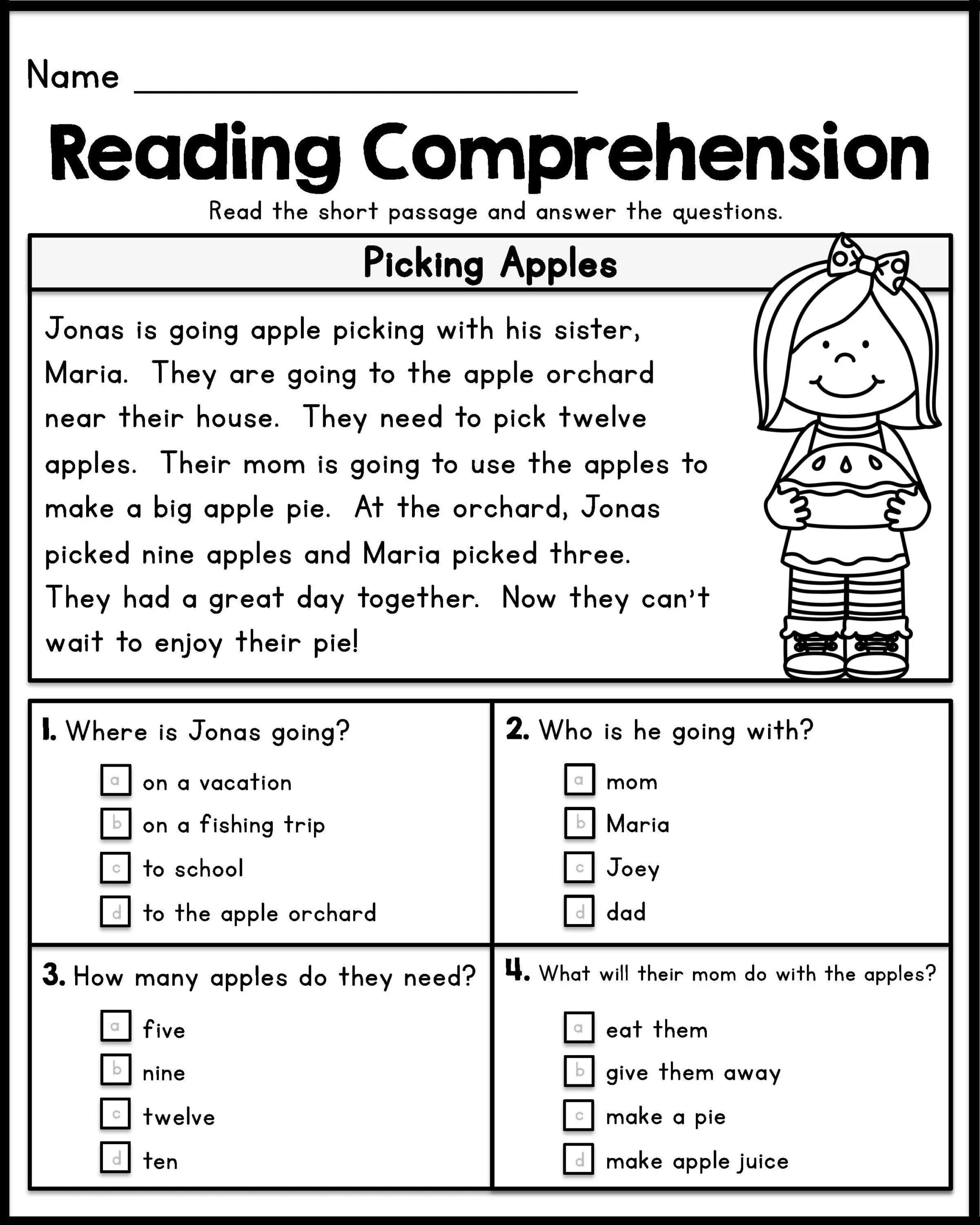 reading comprehension worksheets for first graders reading comprehension worksheets for first graders