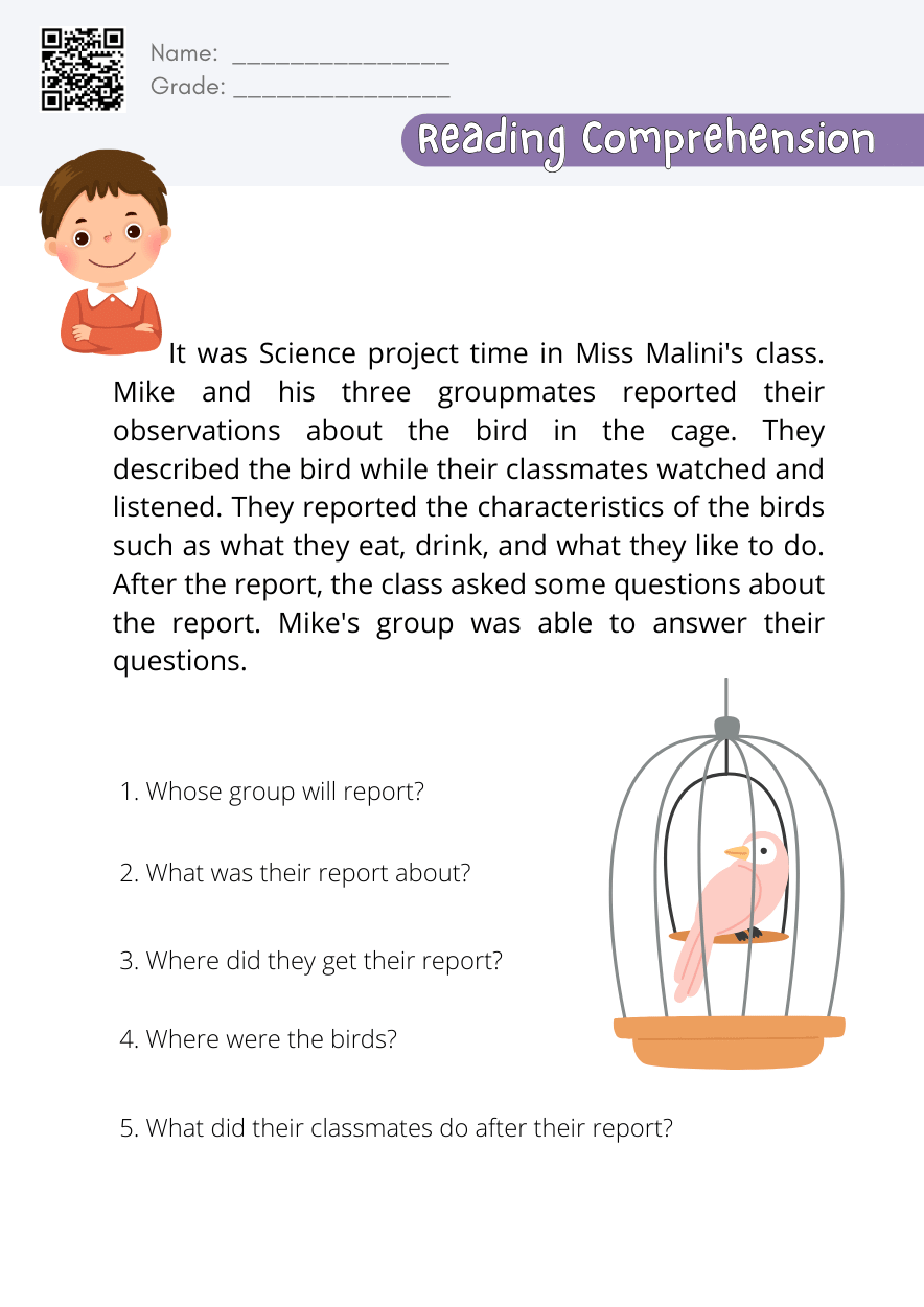 worksheets for 3rd graders reading