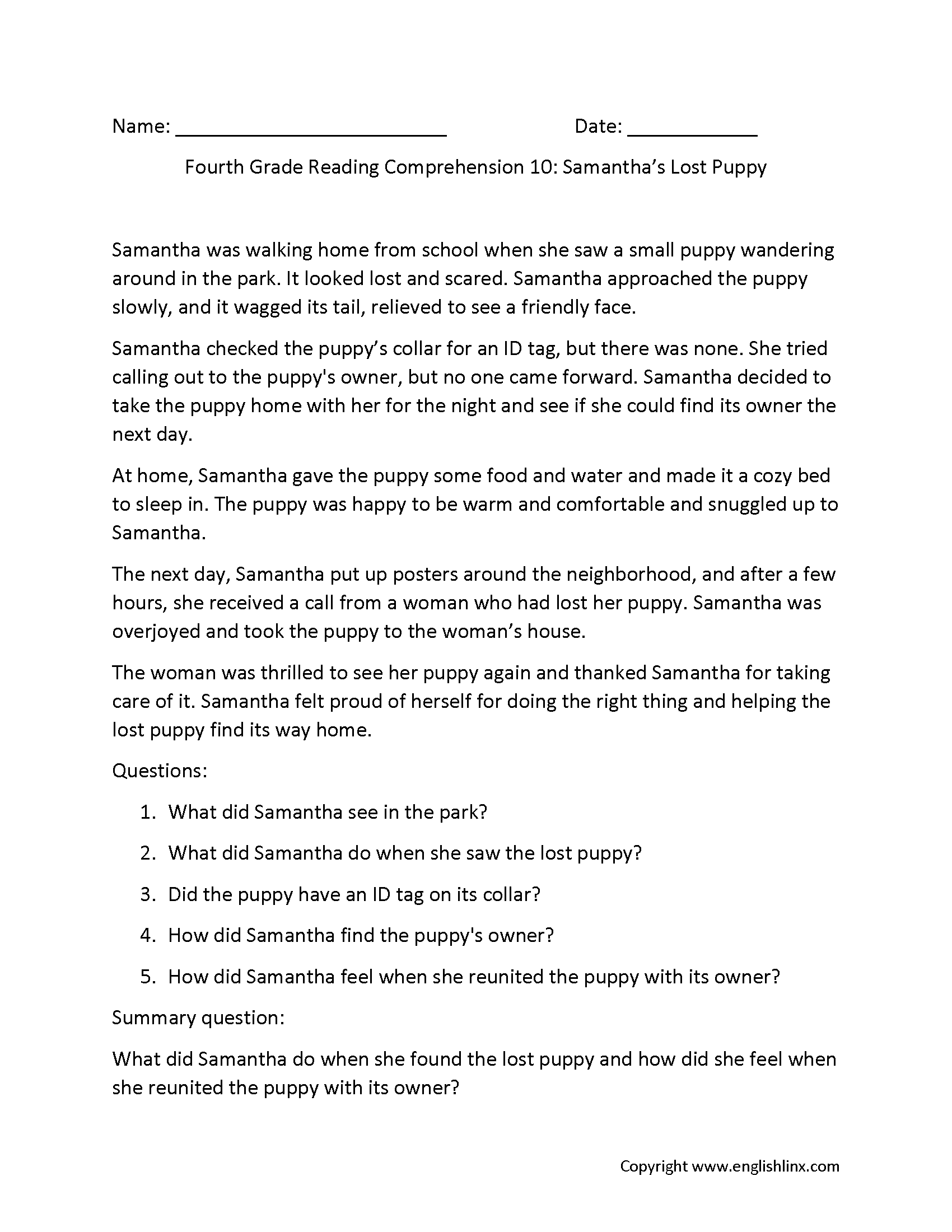 Reading Comprehension Worksheets Free Printable Practice For All Grades
