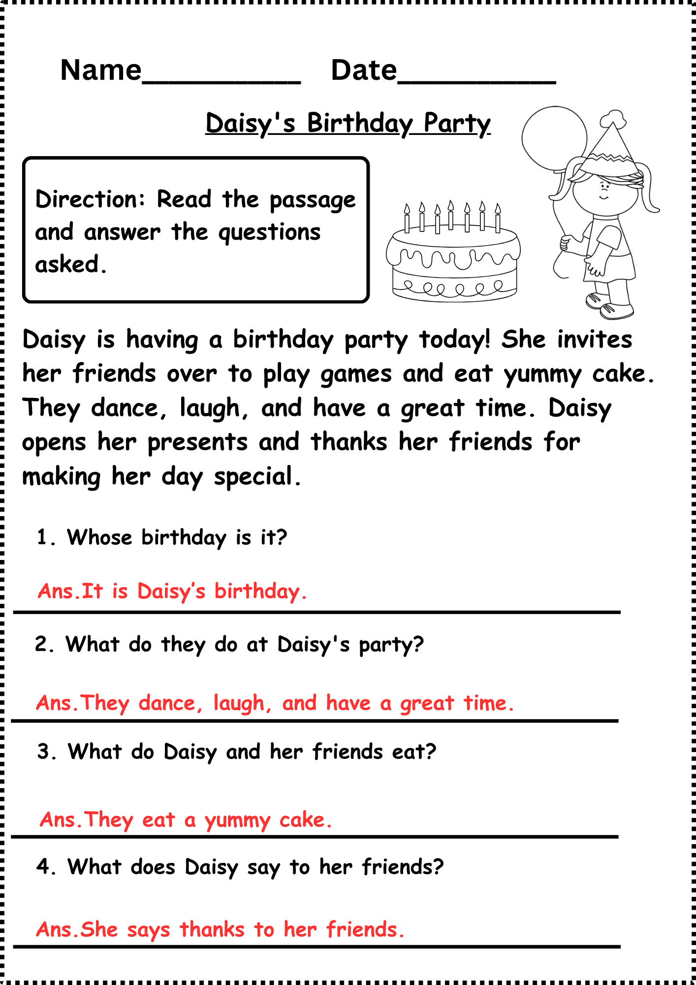 1 grade reading worksheets