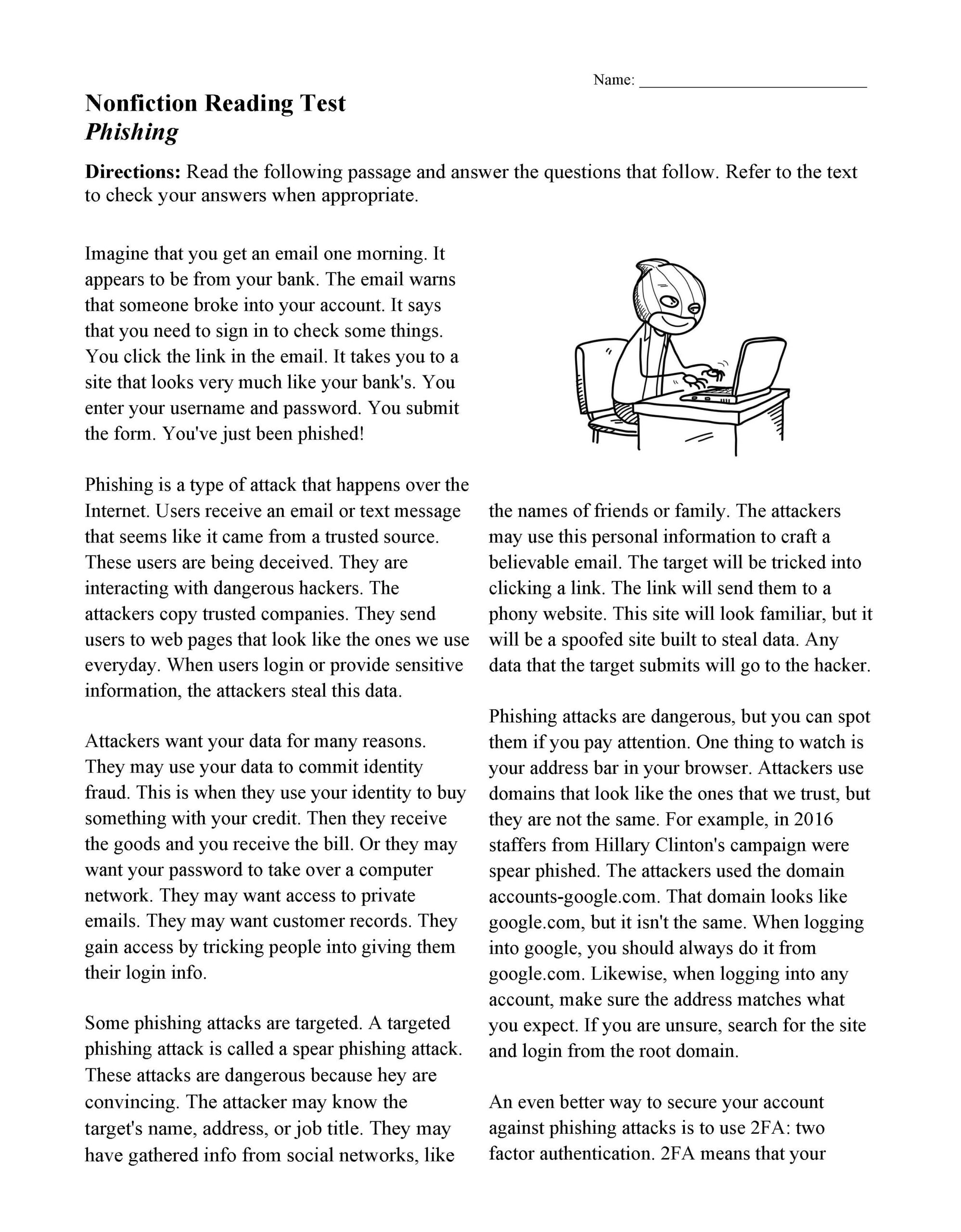 Reading Comprehension Worksheets Online Or Printable Worksheets Library