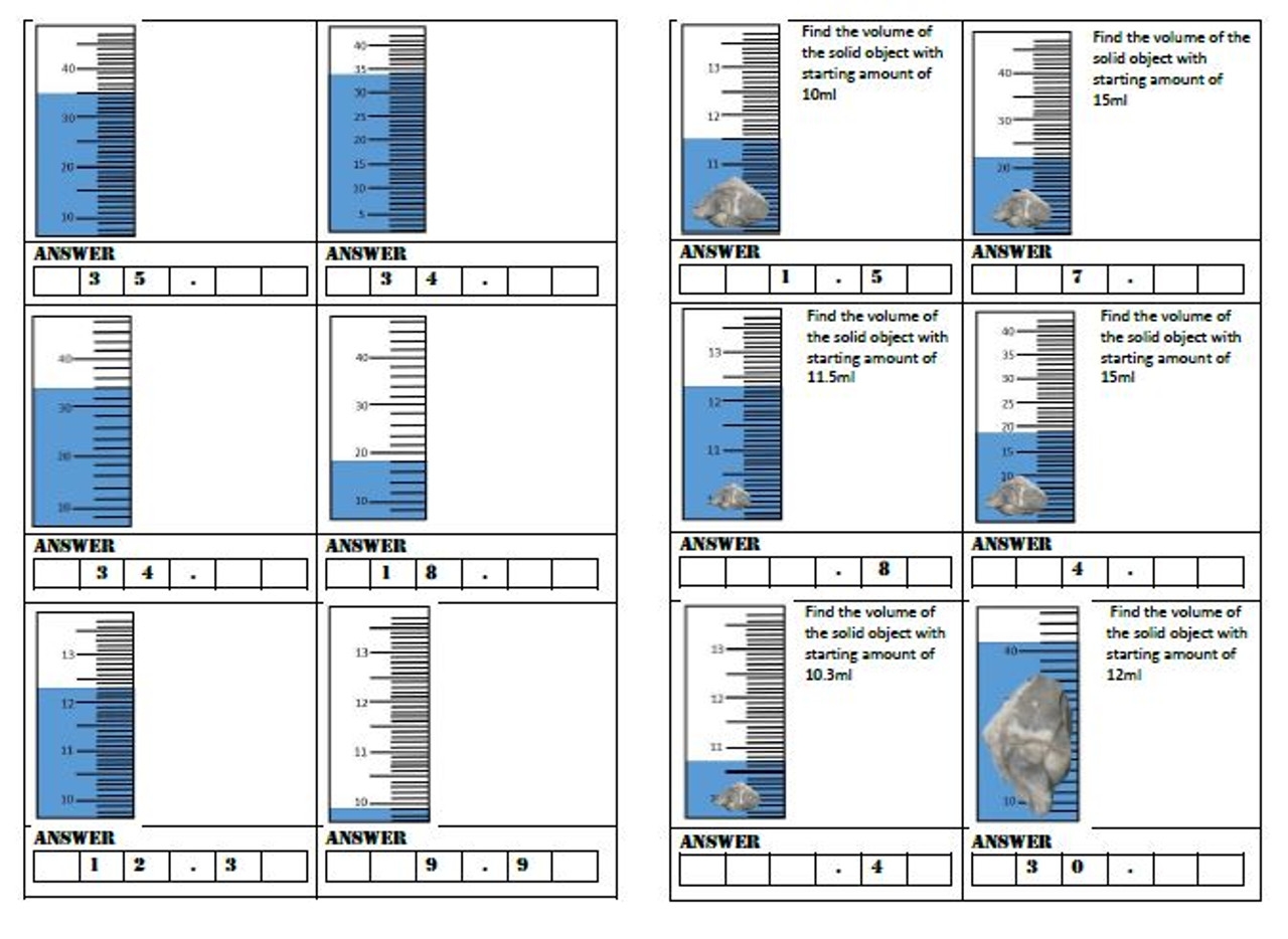 Reading From The Graduated Cylinder Worksheets Library