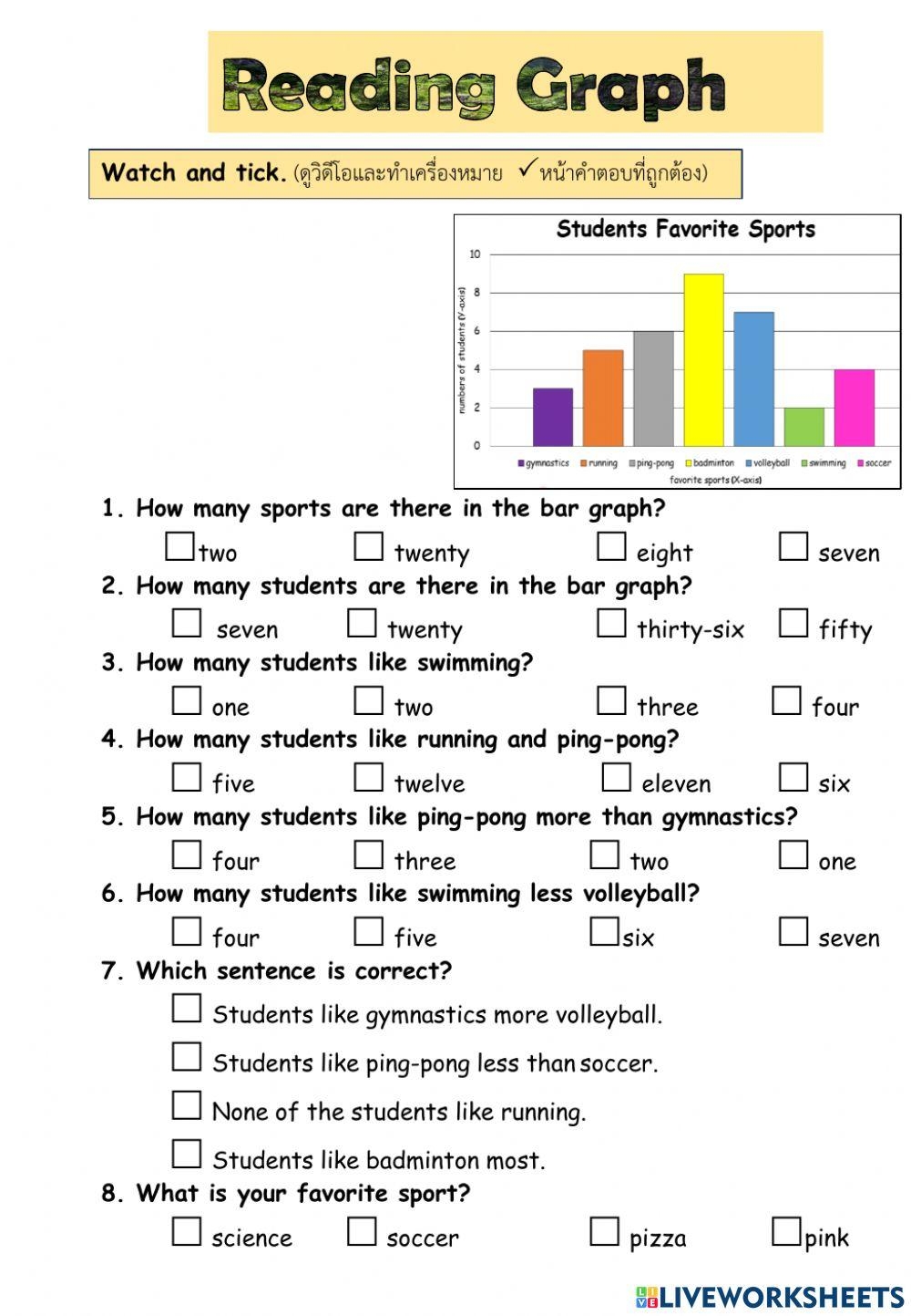 Reading Graph Worksheet Live Worksheets Worksheets Library
