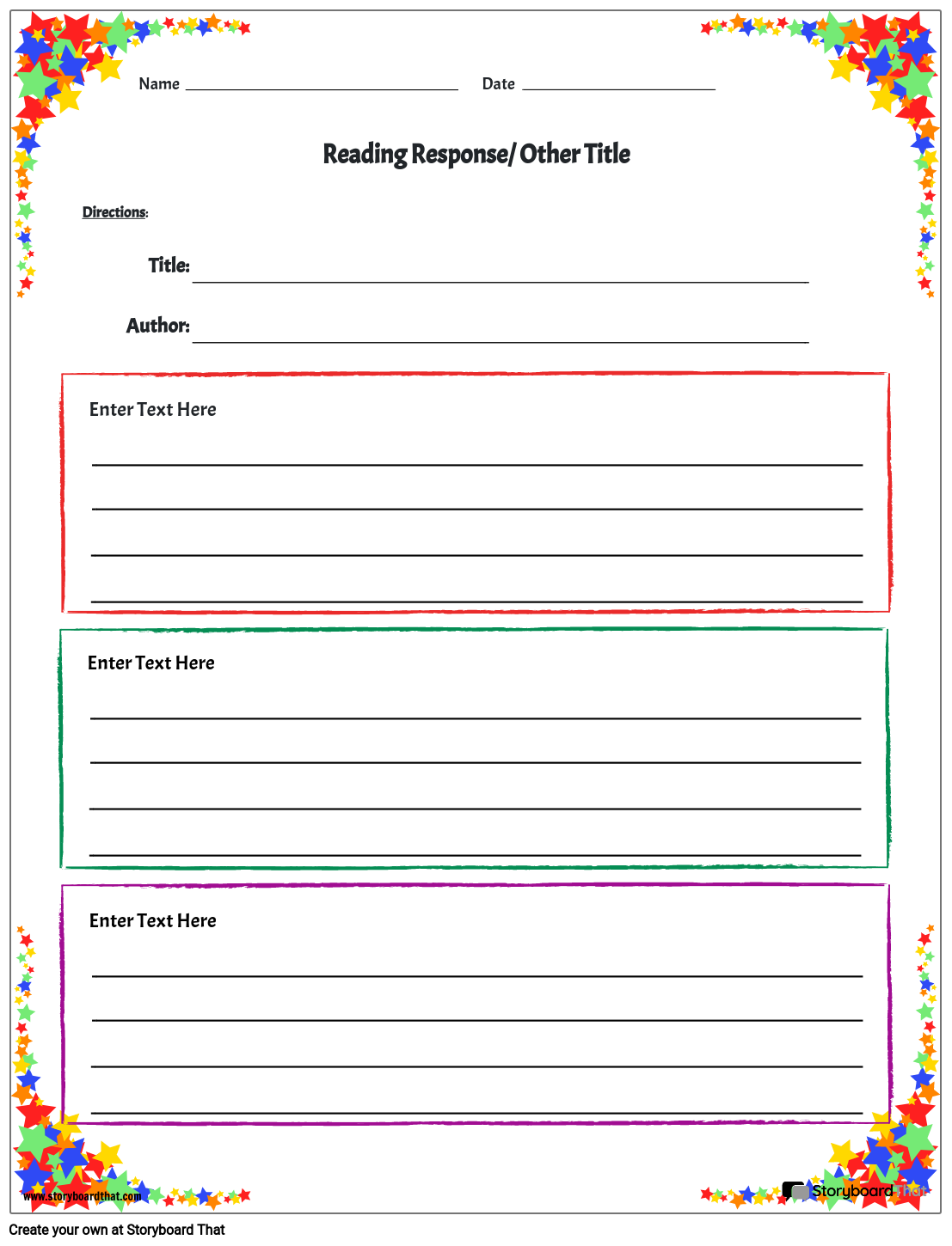 read and respond worksheets