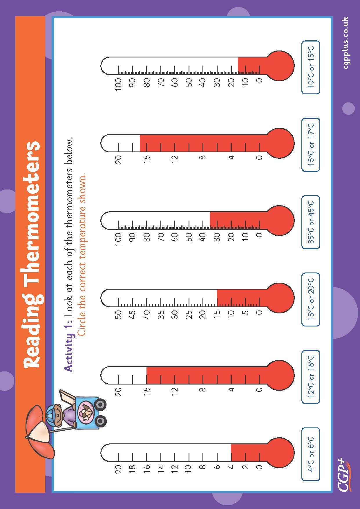 Reading Thermometers Year 2 CGP Plus Worksheets Library