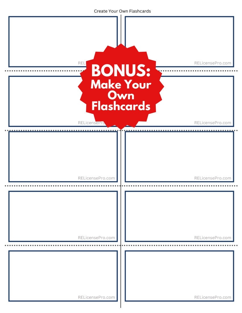 Real Estate Exam Flashcards 300 Printable Vocabulary Terms PDF Download Etsy
